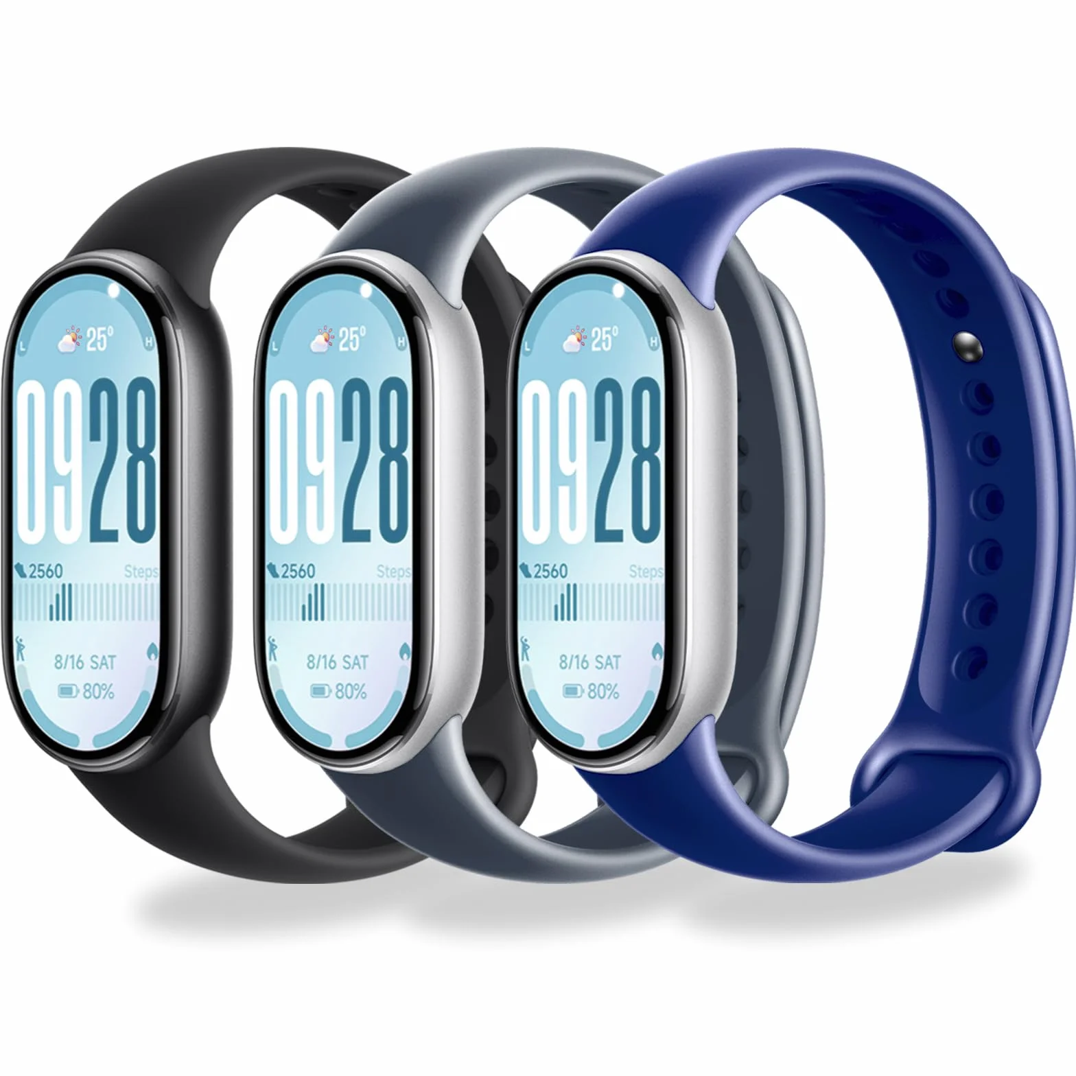 3-10 Piezas Correas de Repuesto Compatible con Xiaomi Smart Band 10/9/8, Deportivas Transpirables Ajustables con Liberación Rápida