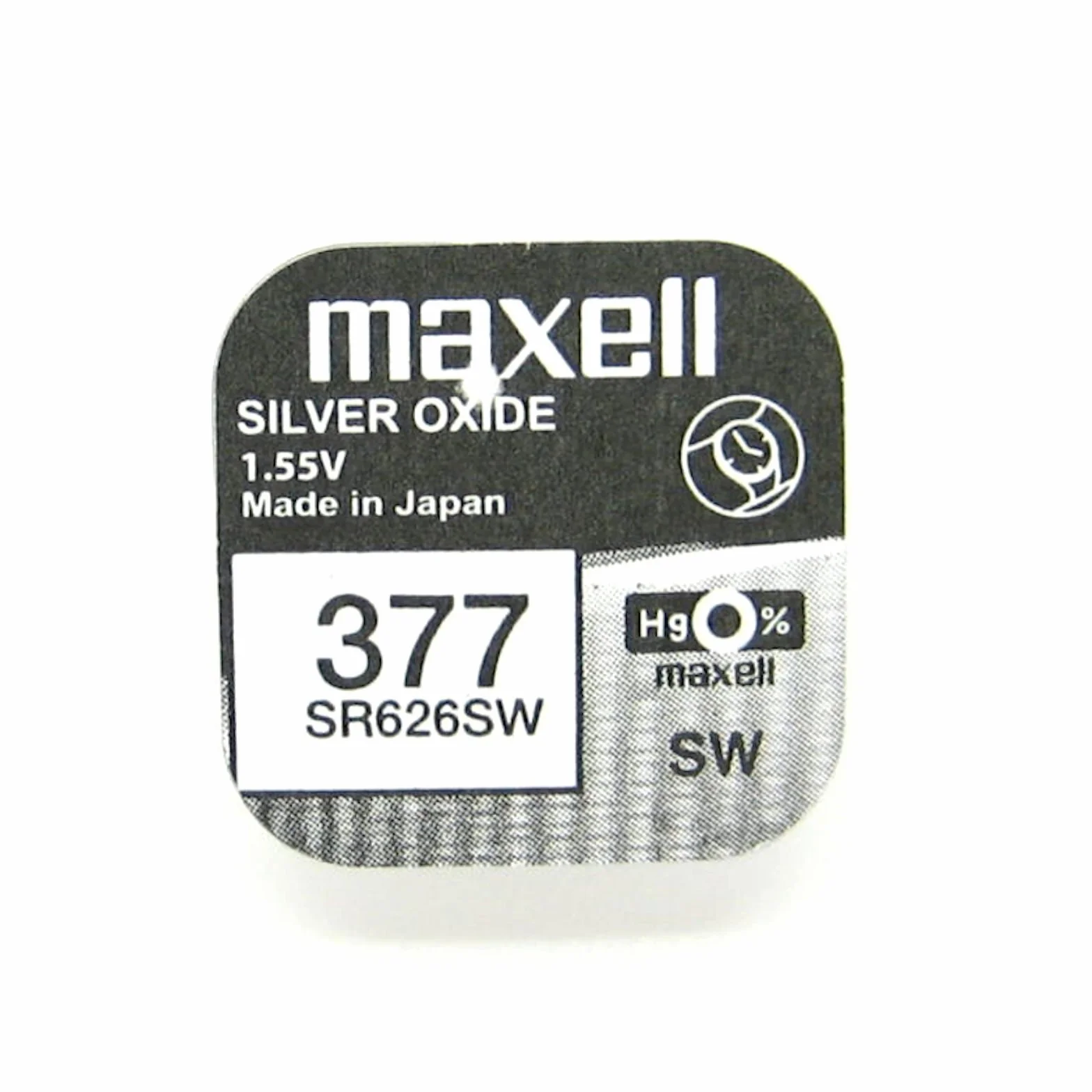 Maxell 377 Pila de óxido de Plata, 1,55 V, 5 Unidades por envase