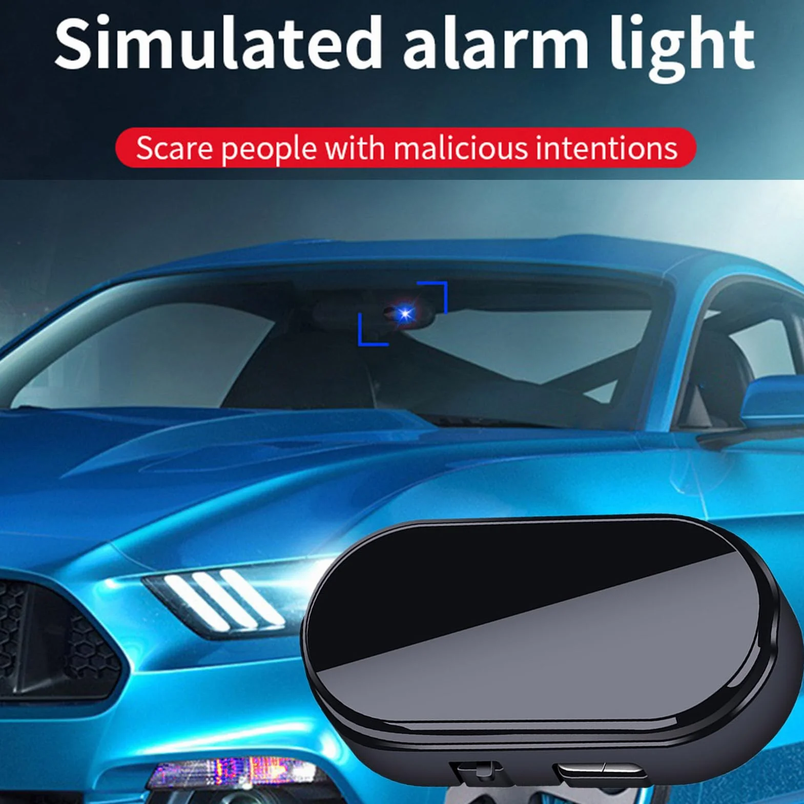 Luz De Advertencia Solar - Alarma Ficticia Intermitente LED Falsa | Luz De Cámara De Seguridad Simulada Con Sensor Inteligente | Encendido Automático Impermeable Por La Noche Para Coche, Furgoneta, SU