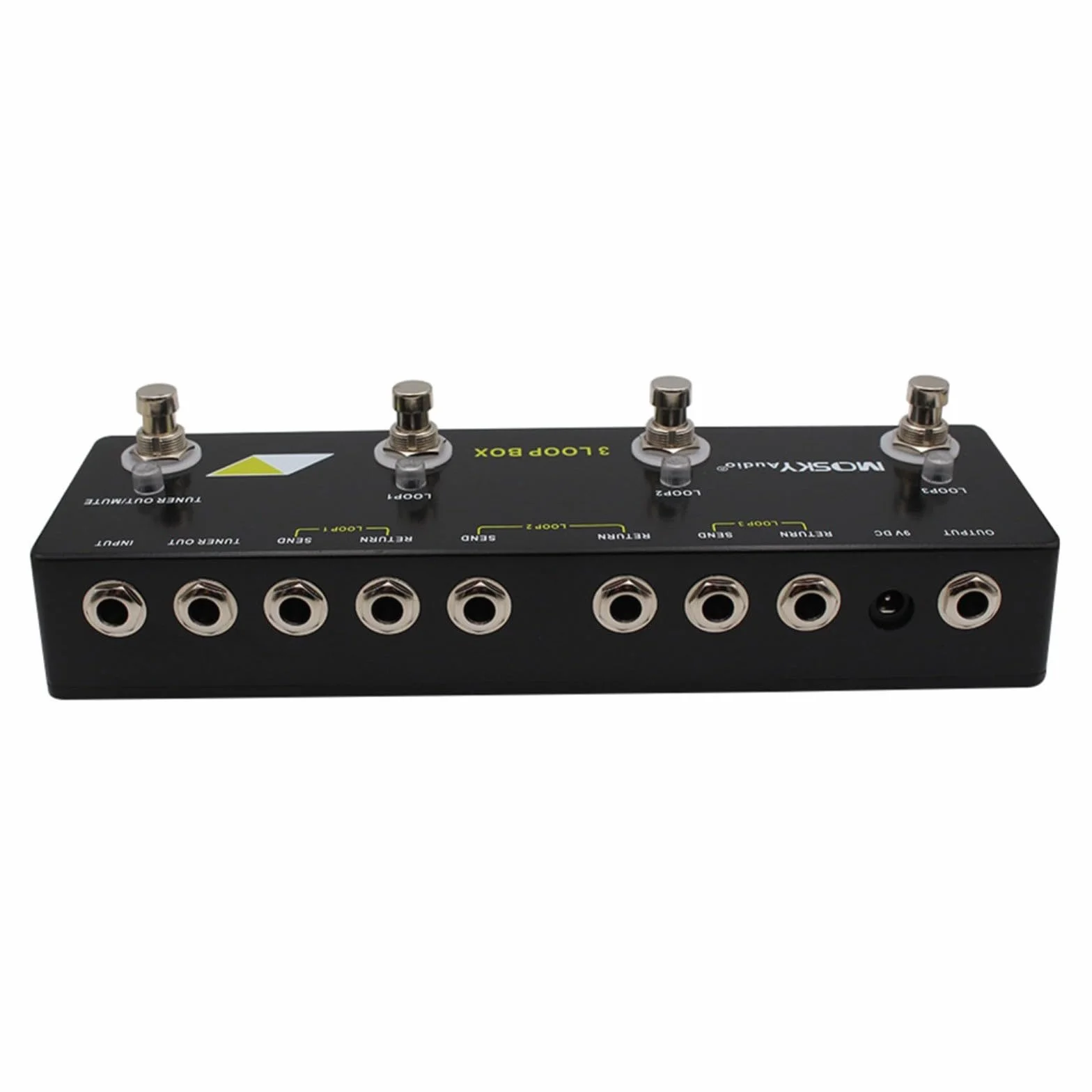 Pedal Looper con sintonizador True Bypass, grabación ilimitada y múltiples bucles MOSKYaudio 3 Loop Box 230x70x36 mm
