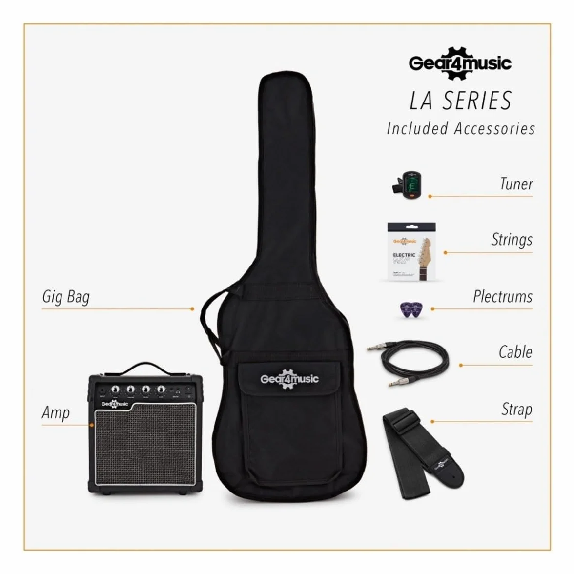 Guitarra eléctrica zurda tamaño 3/4 para principiantes con amplificador de 10W y accesorios, negro