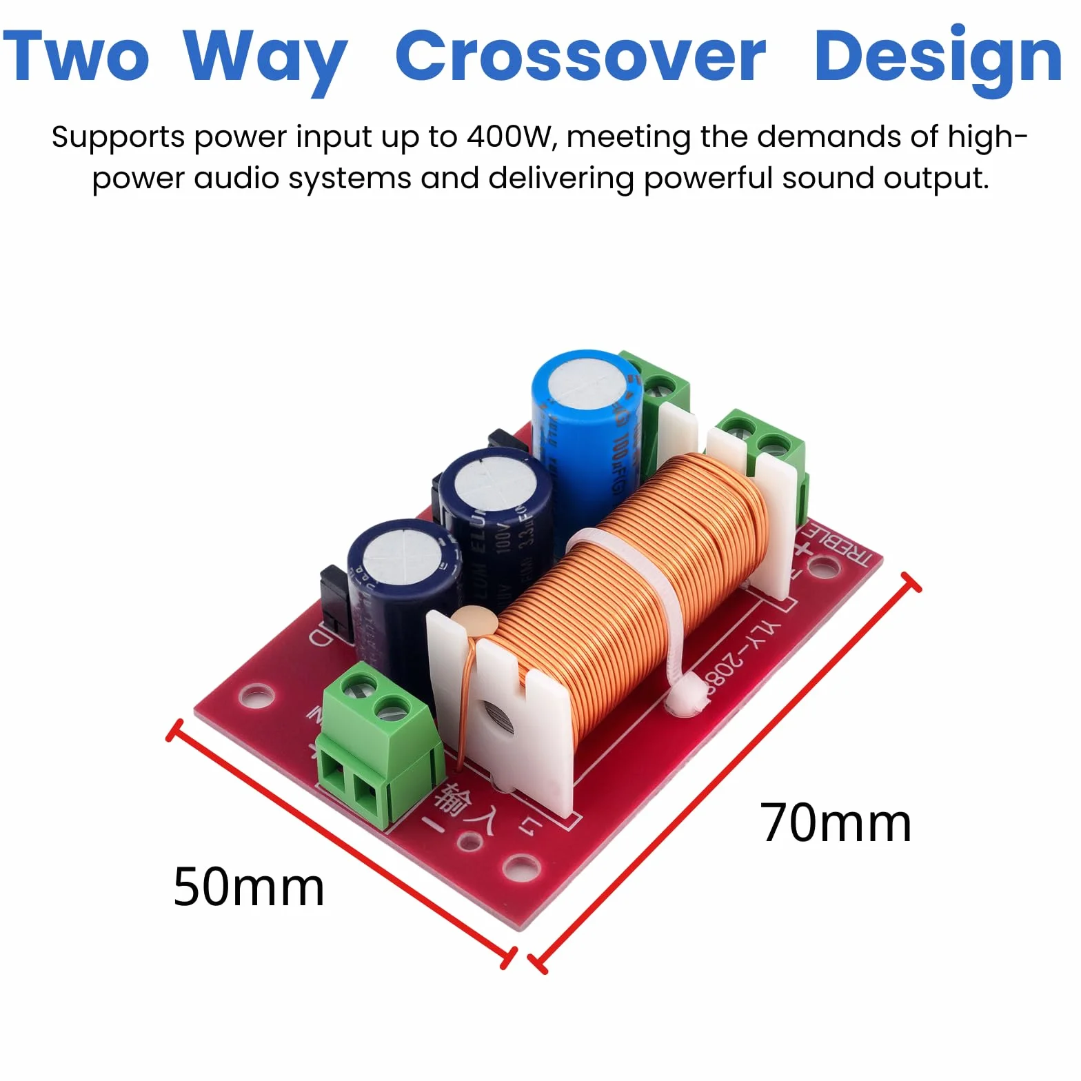 Altavoz ajustable 400 W filtro de cruce 2 vías paso alto/bajo 4Ω-16Ω