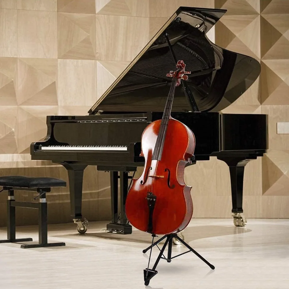 Ejoyous Soporte para Violonchelo y Violín, Plegable Trípode de Altura Ajustable, Acero Inoxidable, 4/4