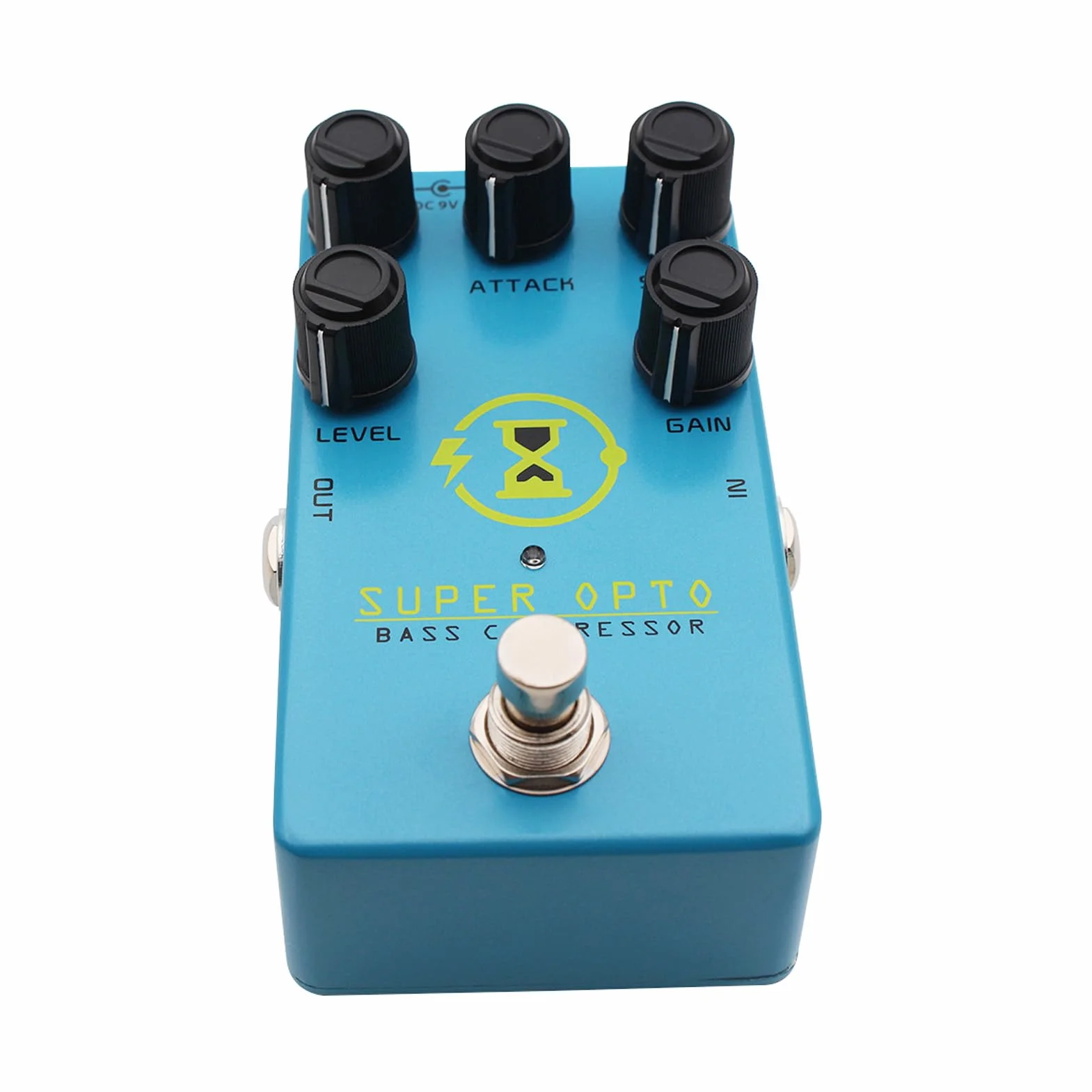 CHICIRIS Pedal Compresor, Diseño óptico de Aleación Azul, Bypass Verdadero para Sostenido de Graves Mejorado y Control Dinámico para Bajistas Eléctricos