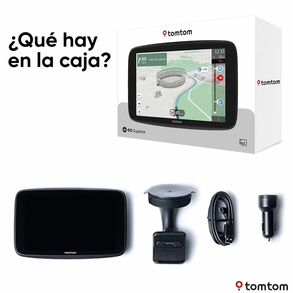TomTom Go Superior GPS para Coche 7 Pulgadas con TomTom Traffic, Mapas del Mundo, Alertas de Radares y WiFi