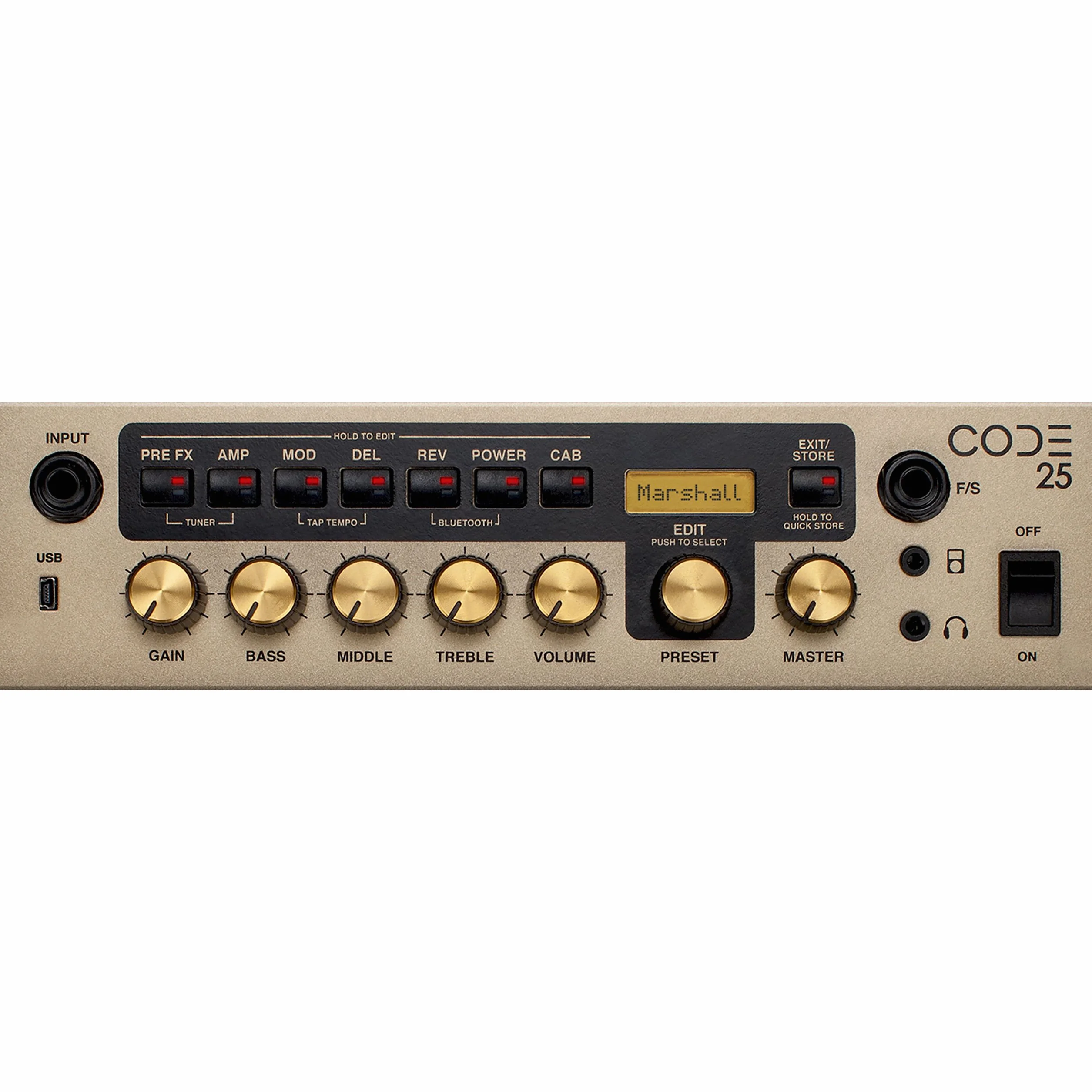 Marshall Code 25 25 Watt Digital Amplificador de práctica Adecuado para Guitarra eléctrica - Negro