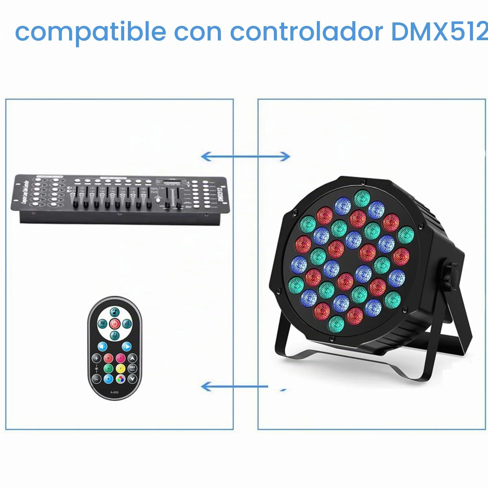 UKing 4PCS Foco Par LED, RGB 36 LED Luces de Escenario con Control Rmoto, Disco Efectos de Iluminación 7 Modos para Bodas Luces de Fiesta de Navidad