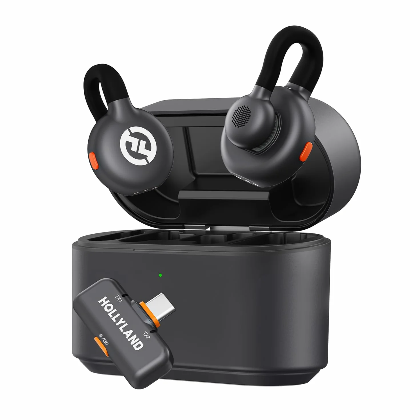 Hollyland Lark M2S Micrófono InalámbricoType C para iPhone 15,16, Android, Alcance 300 m, Clip de Titanio, ENC, Duración 30H, Micrófono Lavalier para Livestreaming Vlog (2TX+1RX)