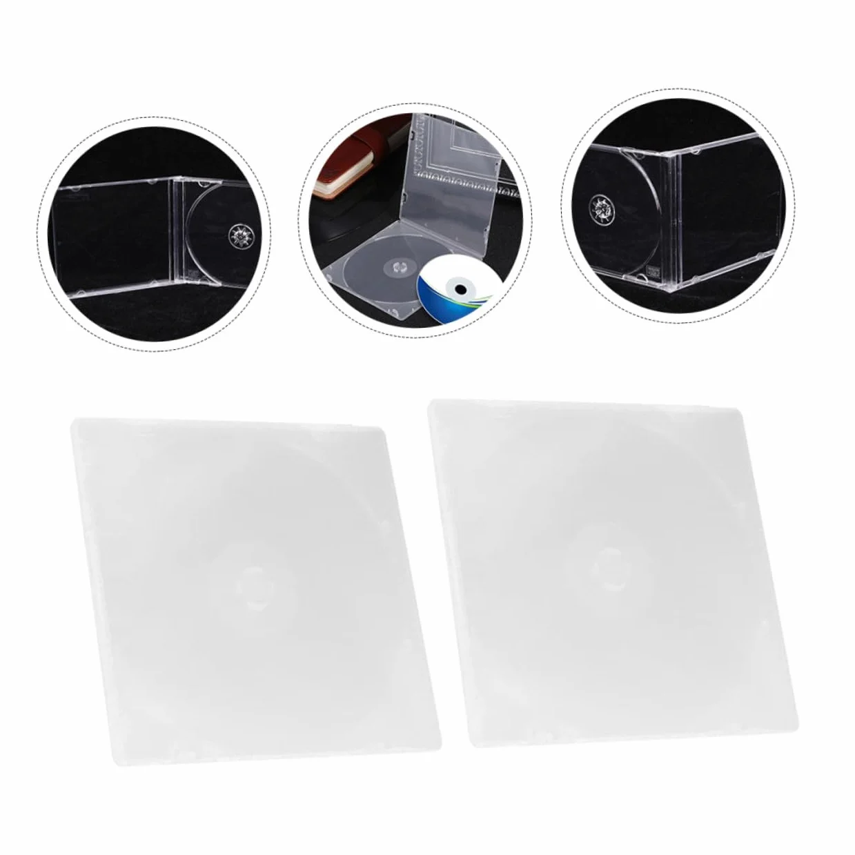 de CD Individuales Adecuado para Organizar de Plástico Transparente 10 Cajas para Almacenamiento Seguro Espacio para Disco y Portada, Tamaño Compacto