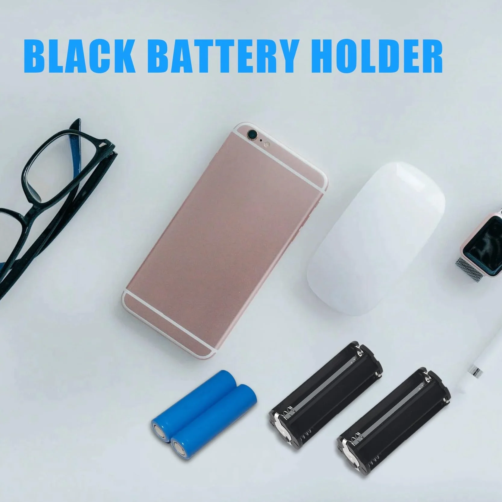 2 piezas negro soporte para batería 3 x 1,5 V AAA pilas antorcha