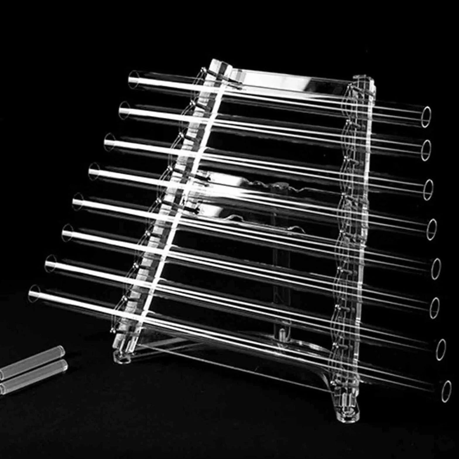 Arpa Cristal Cuarzo con Diseño 432 Hz para Terapia Sonido,Arpa De Cristal Cuarzo 8 Notas 432 Hz con Patrón Flor Vida,con 8 Notas Y Caja Aleación Alúmina,para Baño De Sonido Y Meditación 432hz