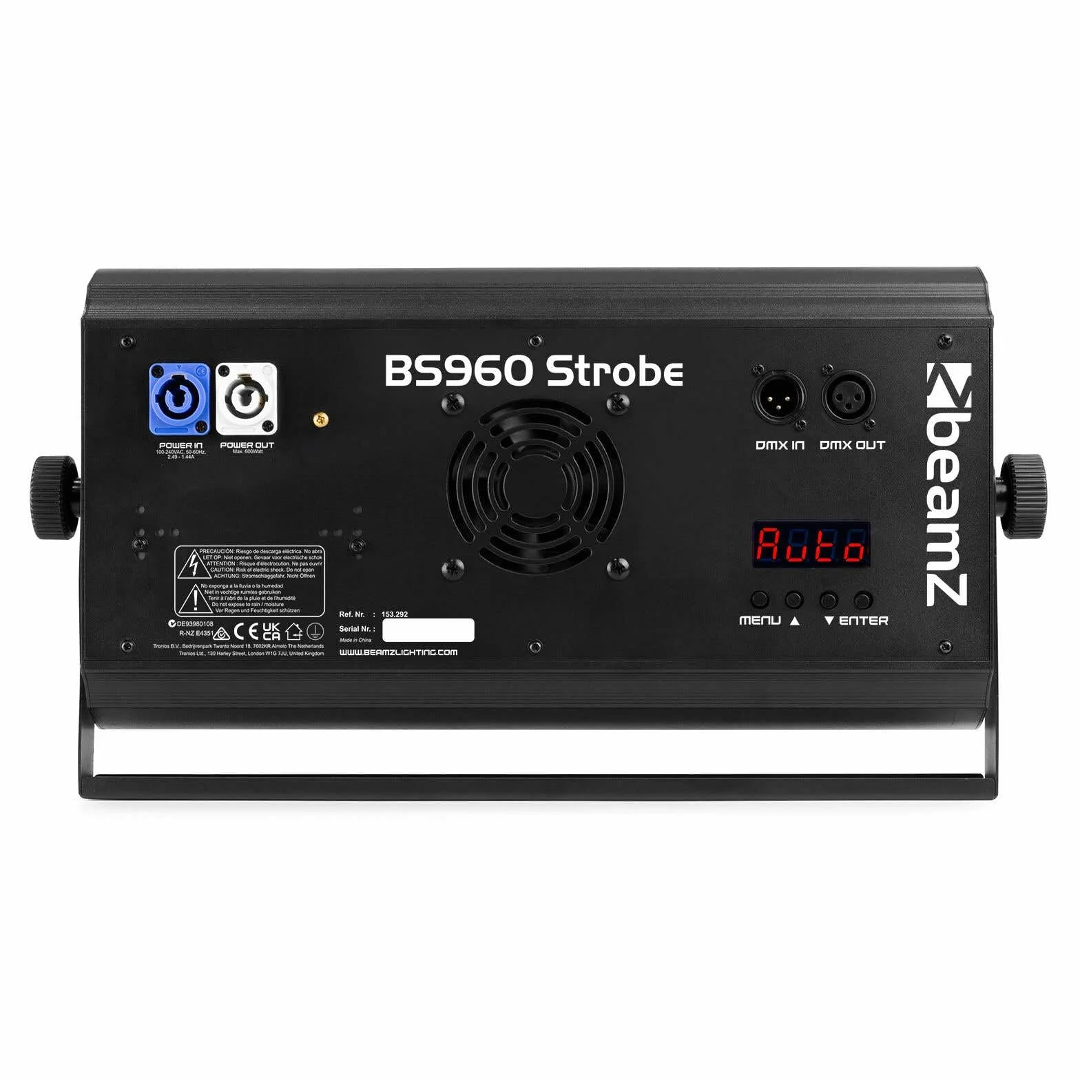 BeamZ BS960 RGBW LED combo estroboscópico - cegador - wash 3 en 1, 960 leds SMD RGBW, Control por DMX, autónomo o automático al sonido, velocidad ajustable, incluye soporte de montaje