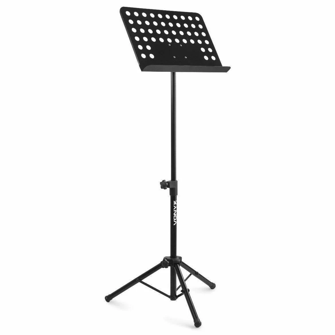 VONYX MSS01 Atril para músicos e interpretes ajustable en altura e inclinación de la bandeja, base de 3 patas, fabricación robusta y ligero, perfecto para músicos e Intérpretes, tamaño grande.