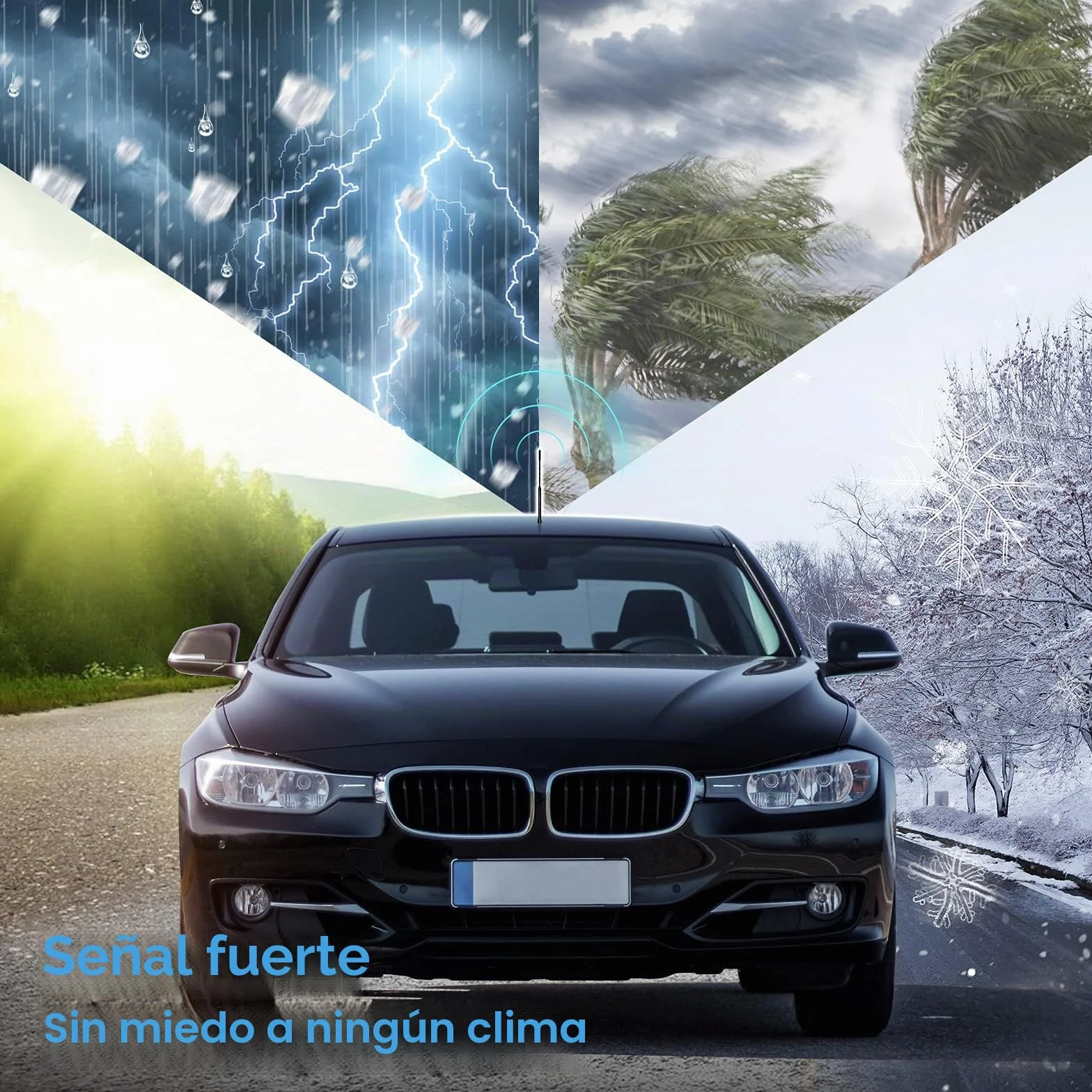 Eightwood Antena Coche Universal Antena Radio Techo Antena 23cm Universal de Coche Repuesto con Aadaptadores M4,M5,M6 con Fuerte Función de Recepción FM/Dab