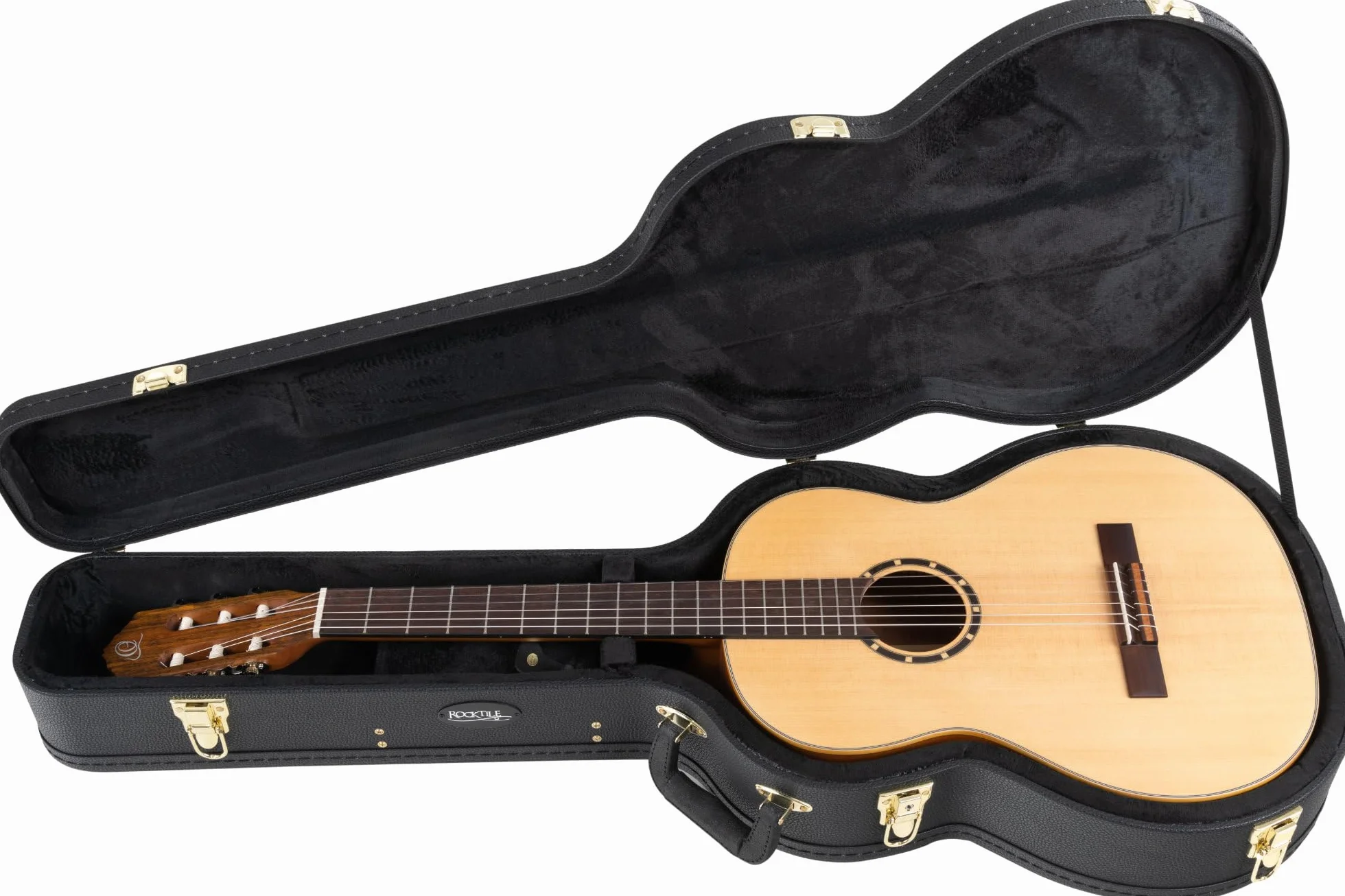 ROCKTILE Funda Guitarra Clásica - Maletín rígido Resistente con diseño clásico