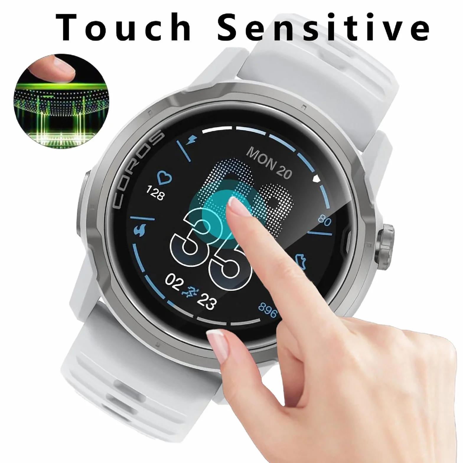 Protector de Pantalla COROS Apex 4 46mm, 4 Unidades HD Vidrio Templado Cobertura Completa Capa Oleófoba Transparente