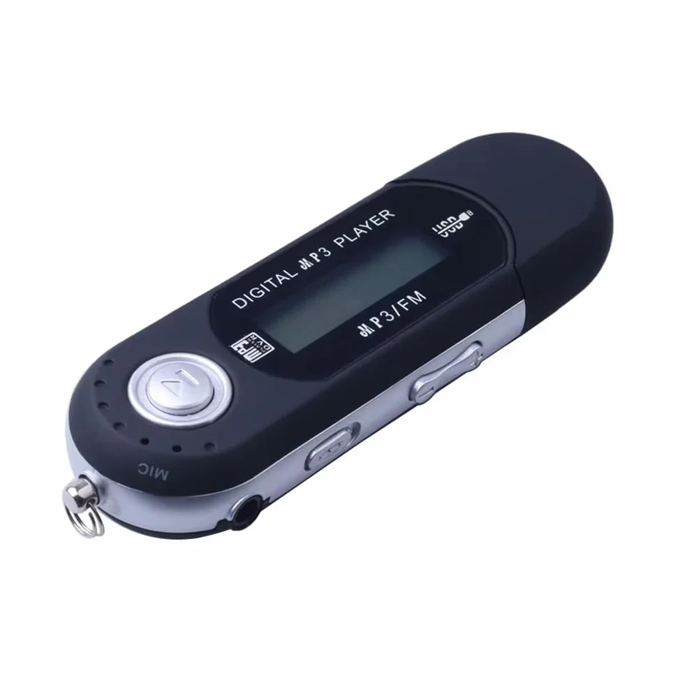 Reproductor de MP3 Portátil USB Reproductor de Música Pantalla LCD Digital Bluetooth Radio FM Reproductor de Música MP3 Multifunción Negro