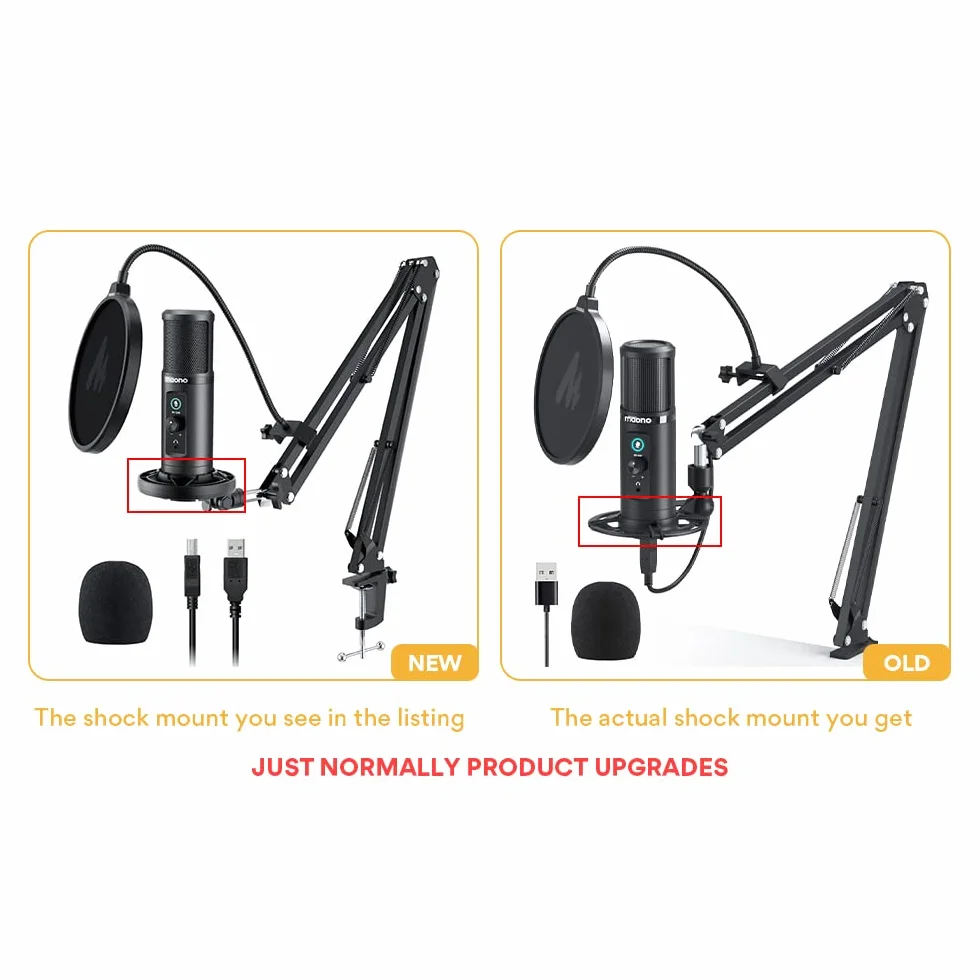 MAONO Micrófono USB para PC, Micrófono Condensador Profesional con Silencio, Ganancia de Mic, Monitoreo de Latencia Cero, Kit Brazo para Streaming, Podcast,Gaming, Grabación, Twitch, Youtube, PM422