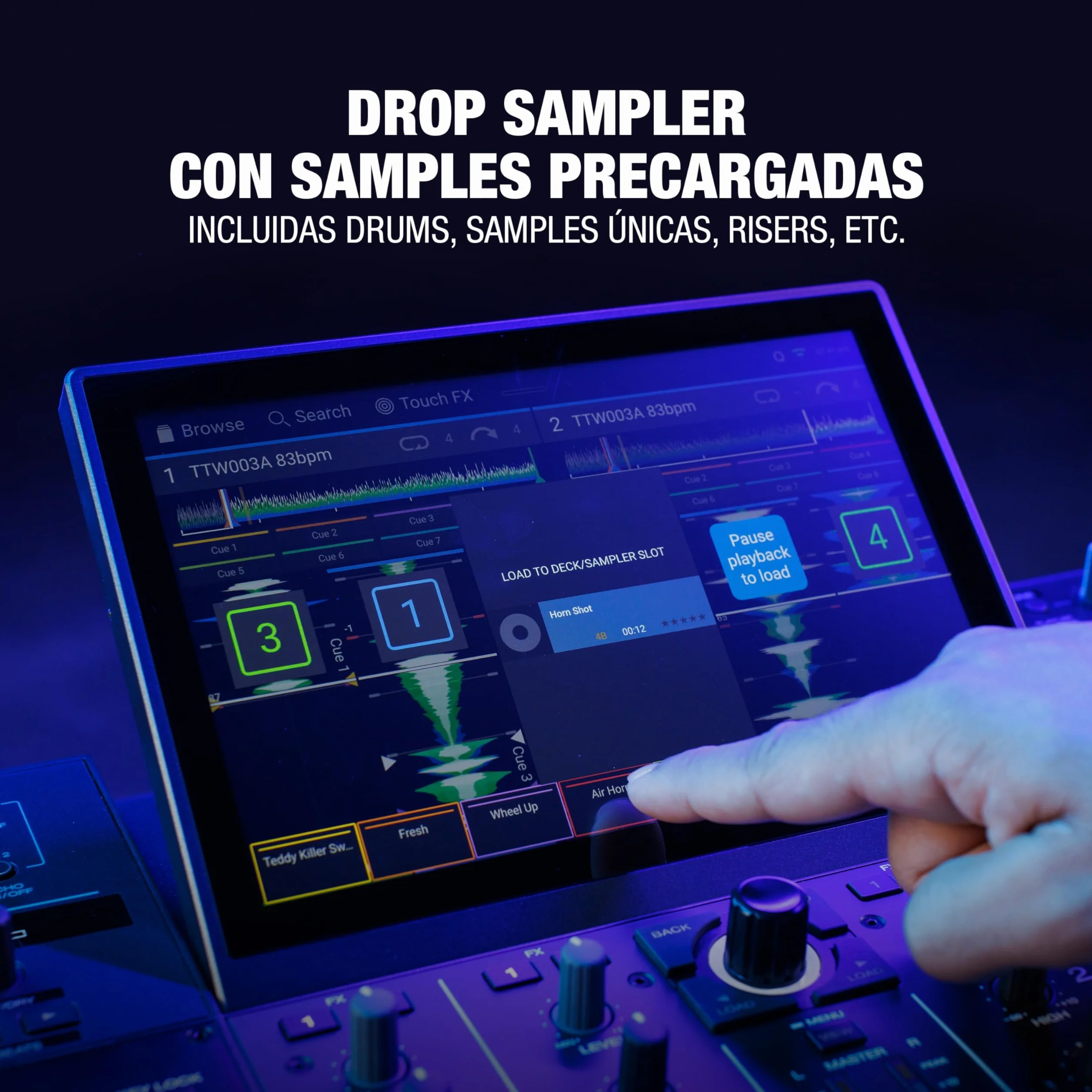 Denon DJ PRIME 4+ Controlador DJ Autónomo con Separación de Stems en 4 Decks, Streaming por WIFI, Mezclador, Pantalla Táctil 10.1-Pugadas, Control de Luces, Negro