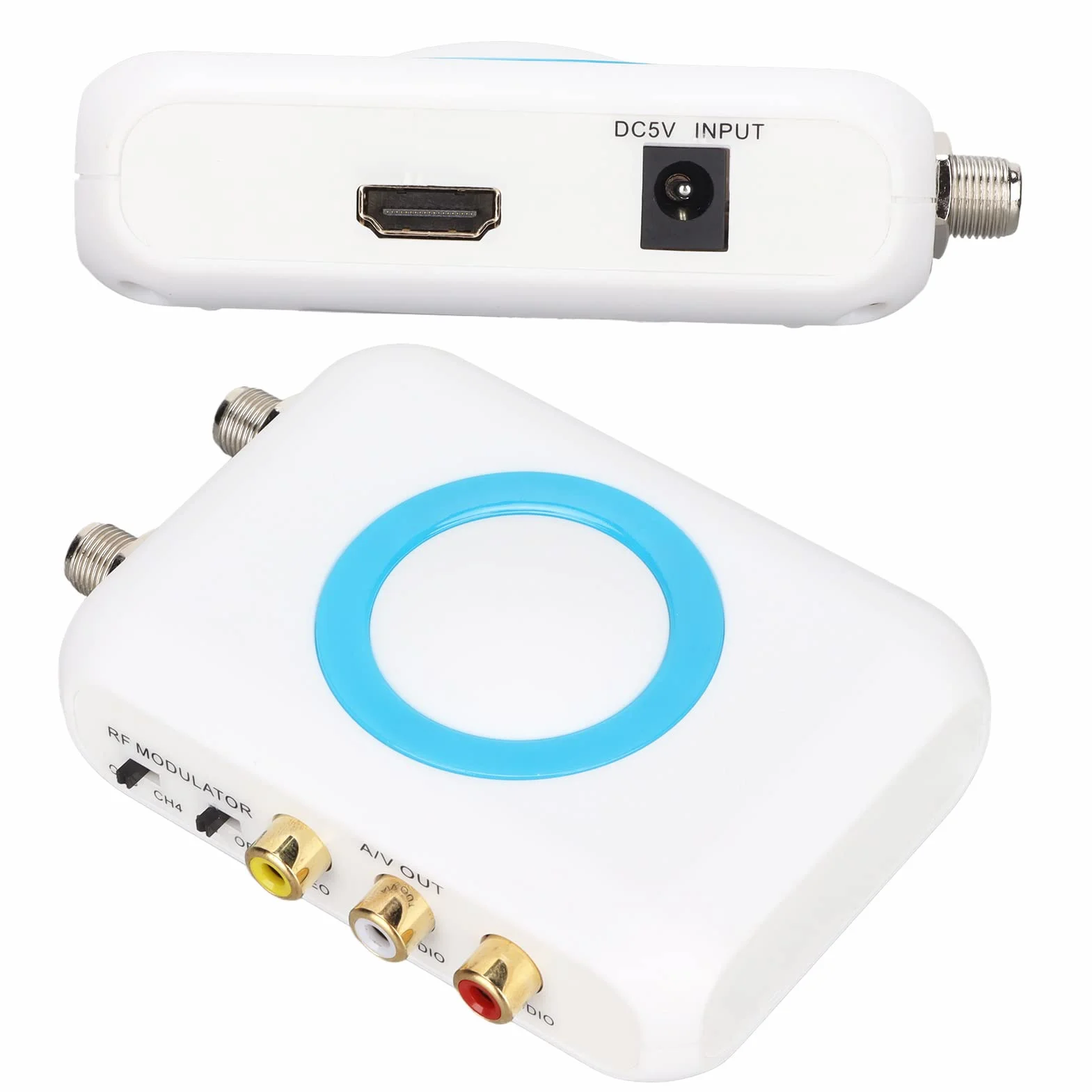 Tosuny Convertidor RF de Modulador HDMI, Modulador a RF HD Compatible con Salida de Formato PAL/NTSC, Convertidor Demodulador VHF para Control PLL, Modulador CATV para TV Doméstica