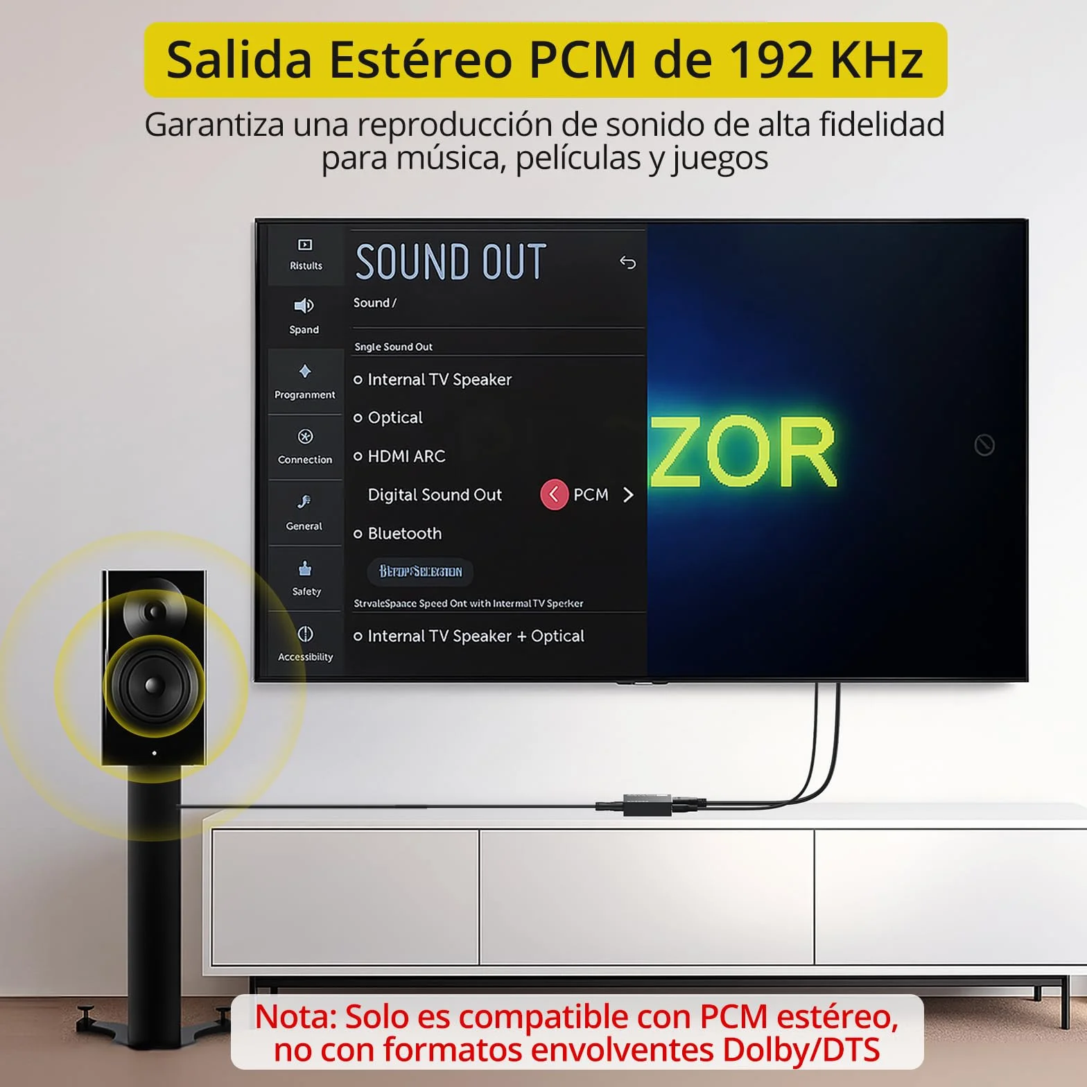 PROZOR Extractor de Audio HDMI ARC a 3,5mm Estéreo Convertidor ARC a Jack para TV Adaptador con Caja Metálica