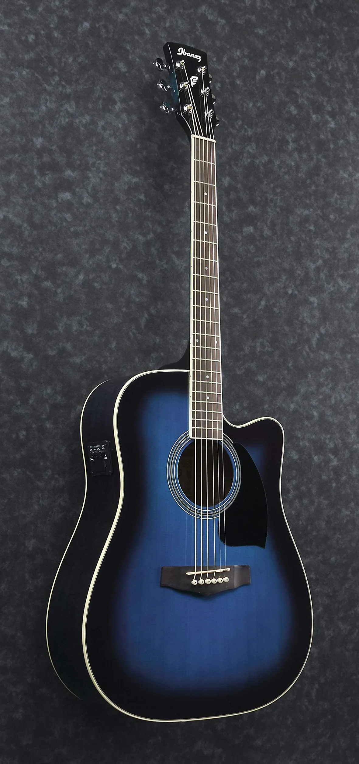 Ibanez PF15ECE-TBS Guitarra electroacústica, Transparente Blue Sunburst