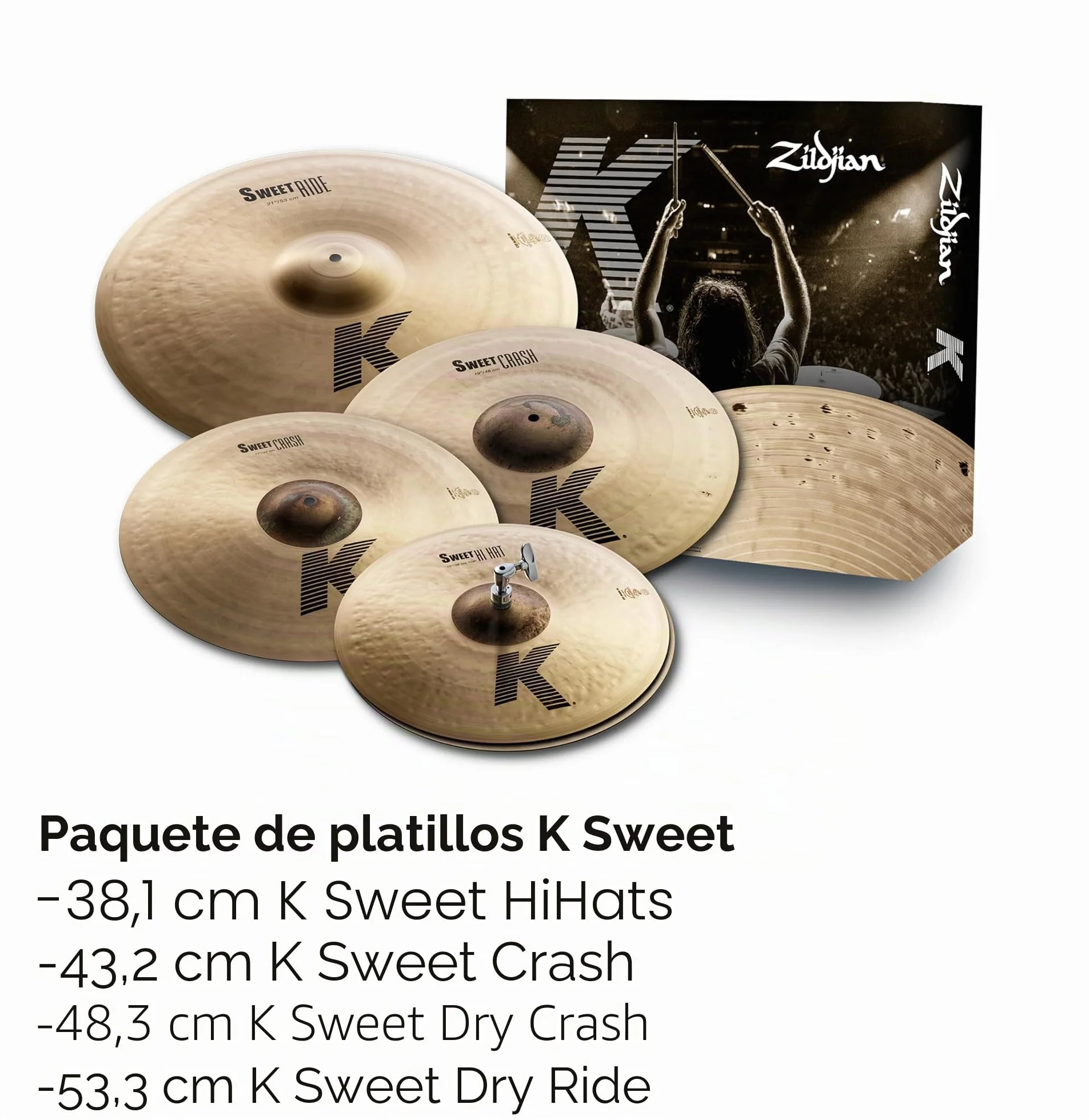 ZILDJIAN K2822 K Pack Sweet 15"-17"-19"-21"