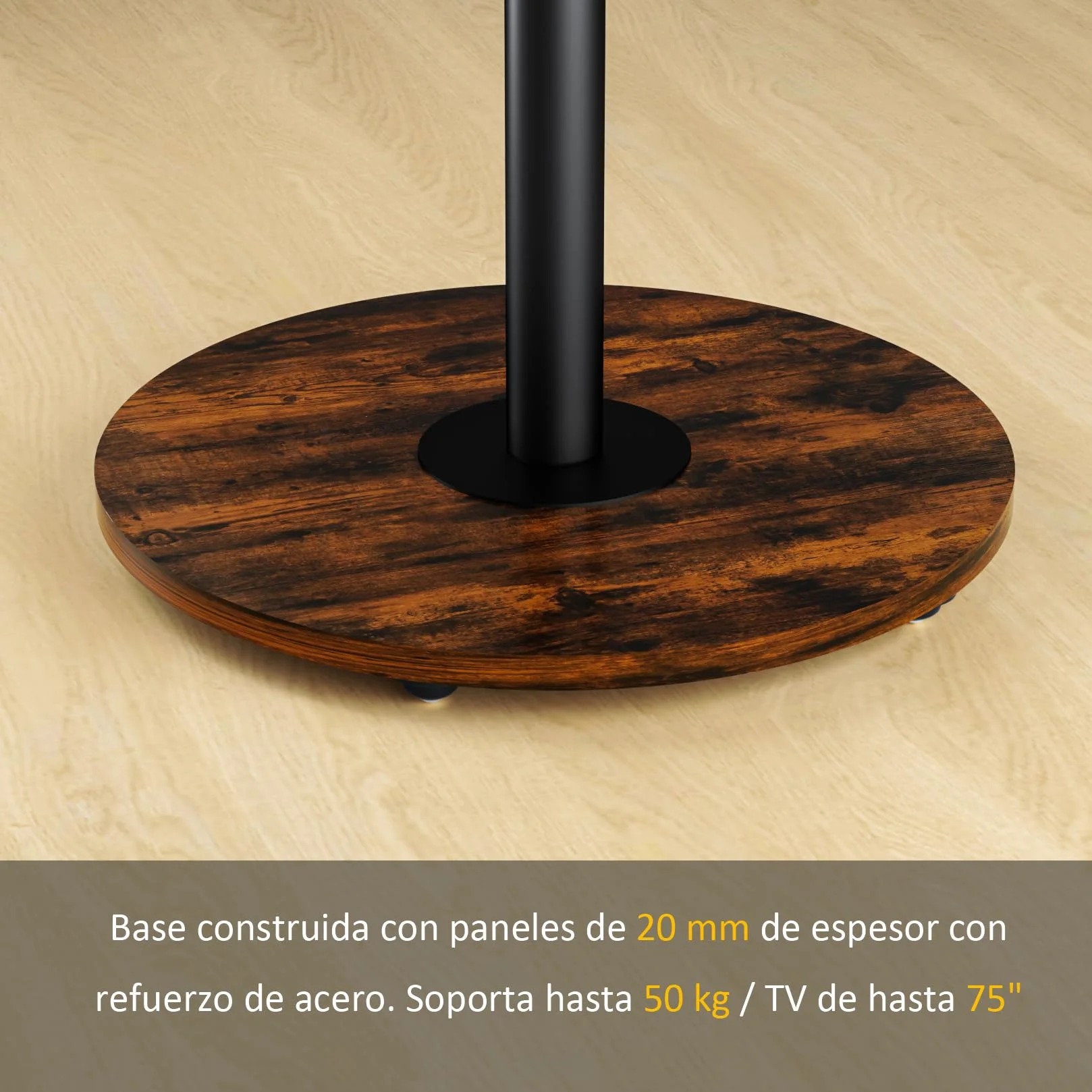 UNHO Soporte TV con Ruedas para 40-75 Pulgadas, Pie de Suelo LED/LCD, Ajuste Altura, 50kg, VESA 600x400 mm, Negro