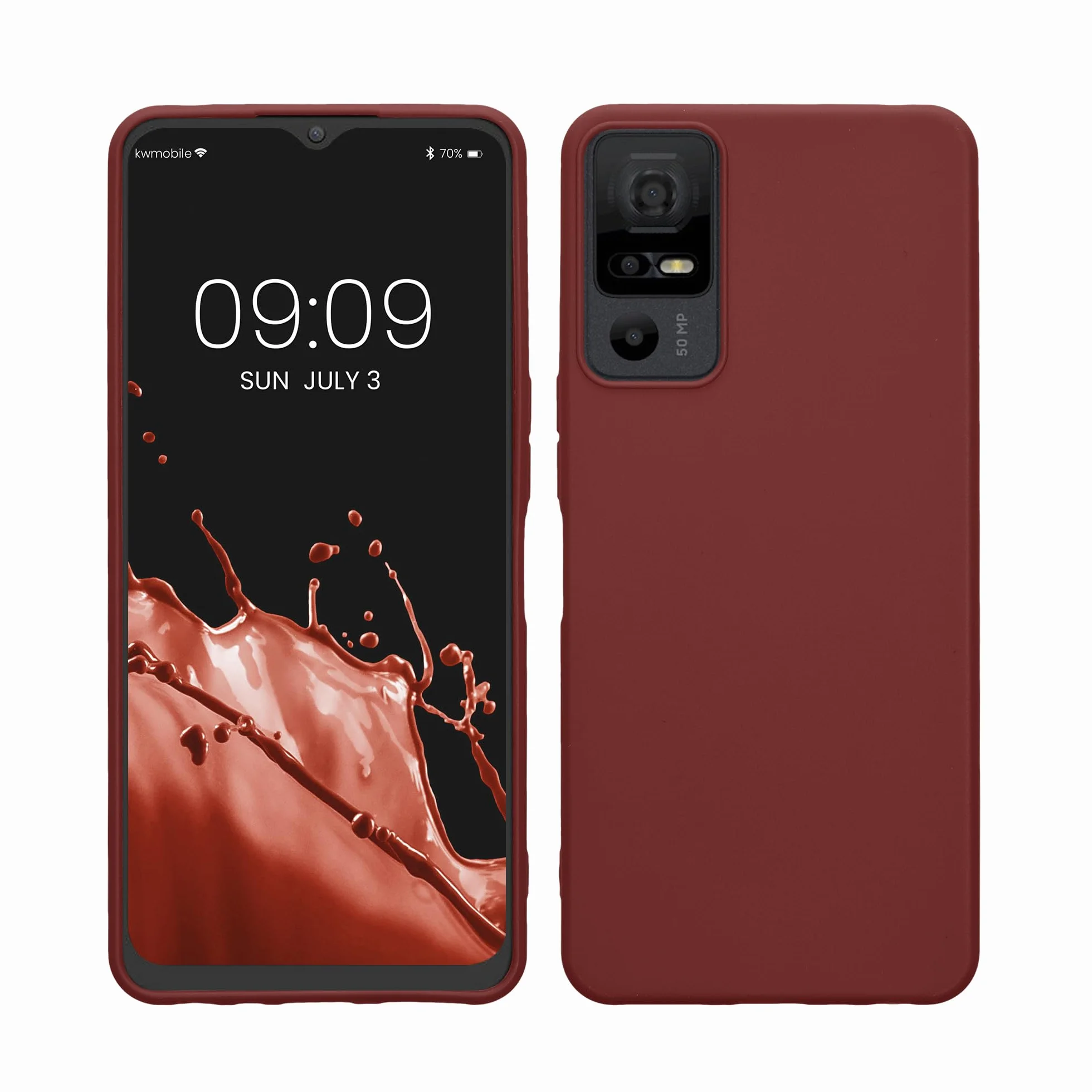 kwmobile Funda para TCL 40 NxtPaper 5G Carcasa - Ultrafina de TPU y Silicona con Bordes elevados anticaídas - Violeta Burdeos