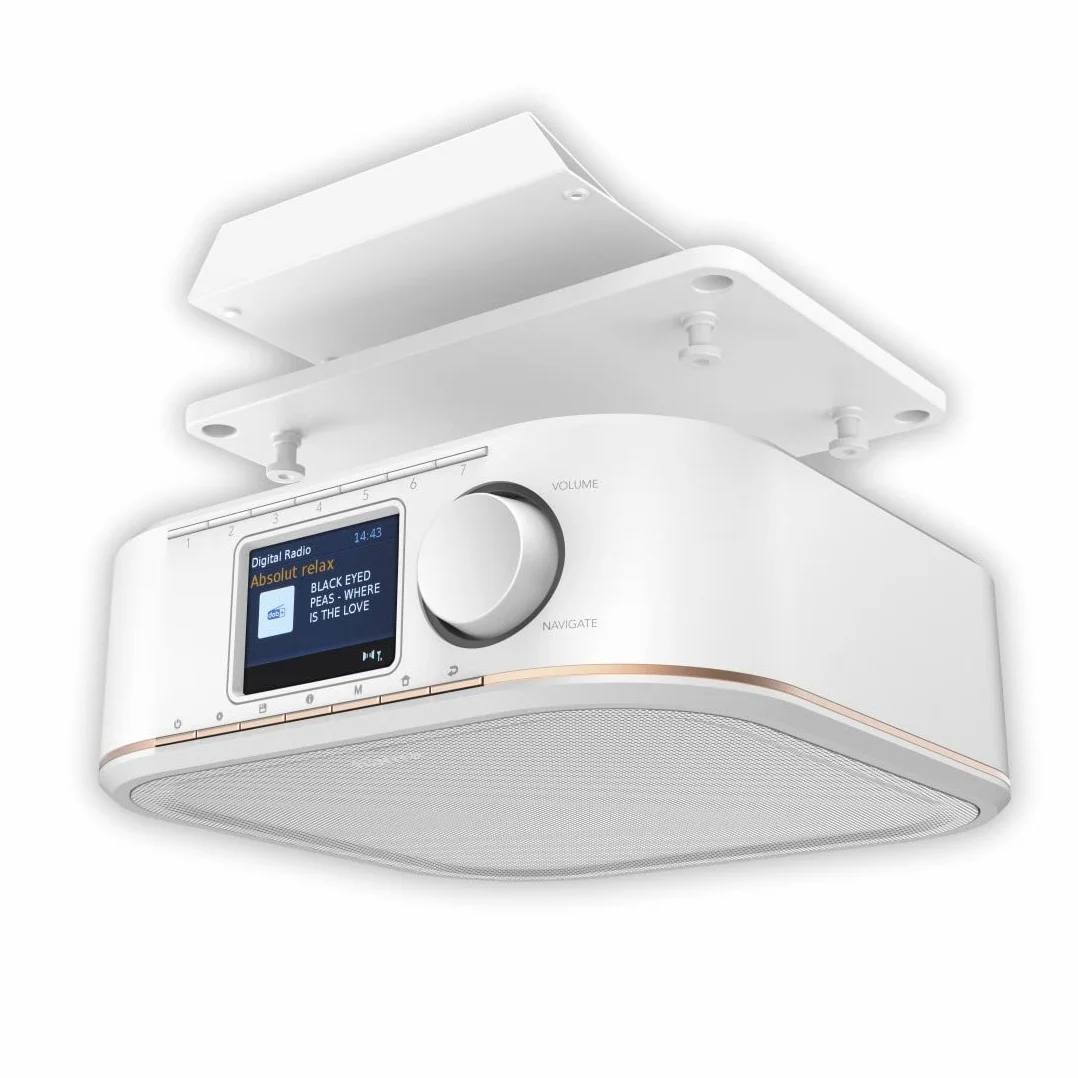 Hama Radio Digital Dab Dab+ FM con Despertador para Cocina (Radio Digital Portátil Pequeña, Radio FM con Altavoz y Pantalla a Color) Blanco