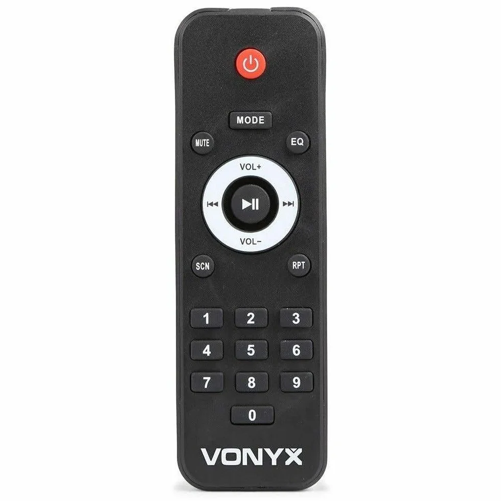 Vonyx VSA150S Juego de Altavoces Activos estéreo de 1000 W con Bluetooth, Reproductor de MP3 y Control Remoto - ¡Adecuado para DJ's, músicos, Cantantes y discursos!