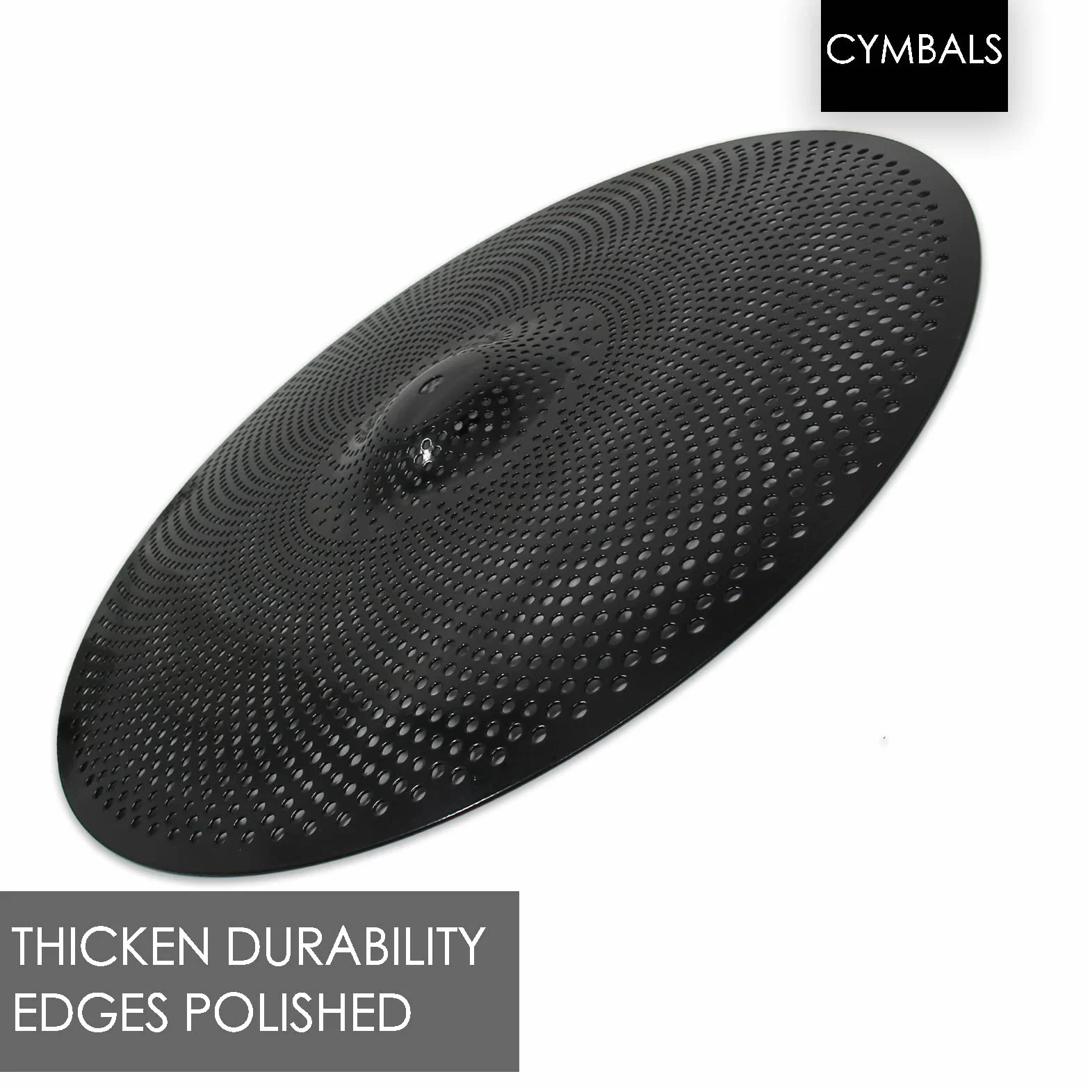 Paquete de platillos de bajo volumen, juego de platillos silenciosos de 14 pulgadas, 16 pulgadas, 18 pulgadas, 20 pulgadas (5 piezas, negro) | Incluye bolsa de platillos gratis