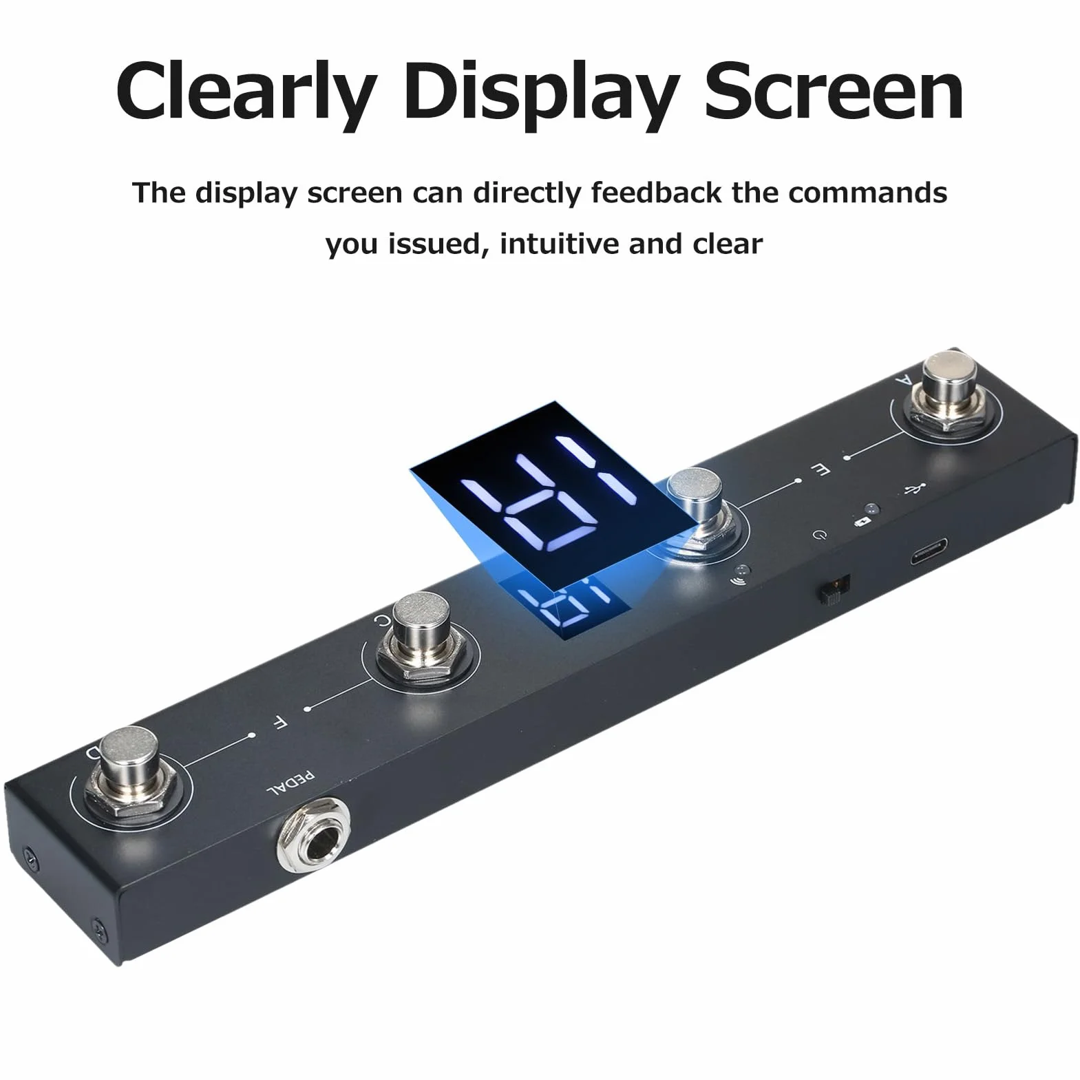 Pedal MIDI inalámbrico,Chocolate BT Controlador MIDI inalámbrico recargable 4 botones Controlador de pie MIDI portátil Control de la aplicación del pedal