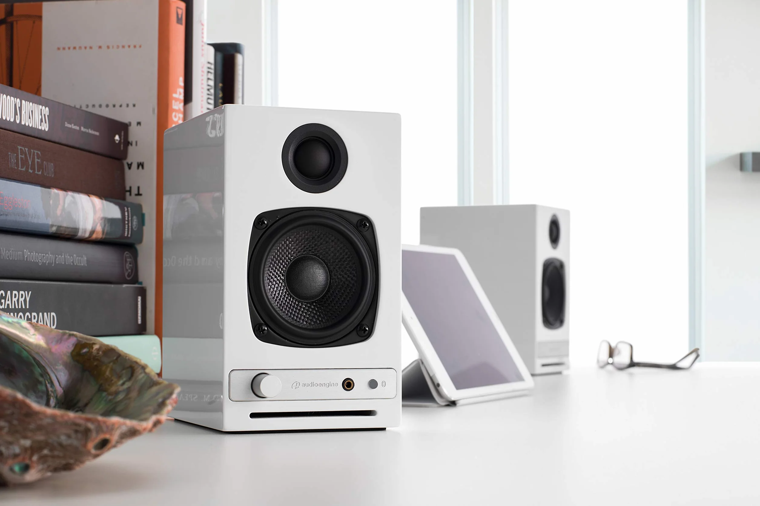 Audioengine HD3 60W Enceintes de Bureau Bluetooth aptX HD DAC 24 bits USB Blanc