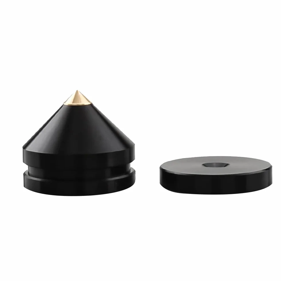 8 puntas para altavoces, de aleación de aluminio de alta calidad, patas de suelo con placas de absorción de impactos, clavijas para altavoces para dispositivos HiFi, tocadiscos, altavoces