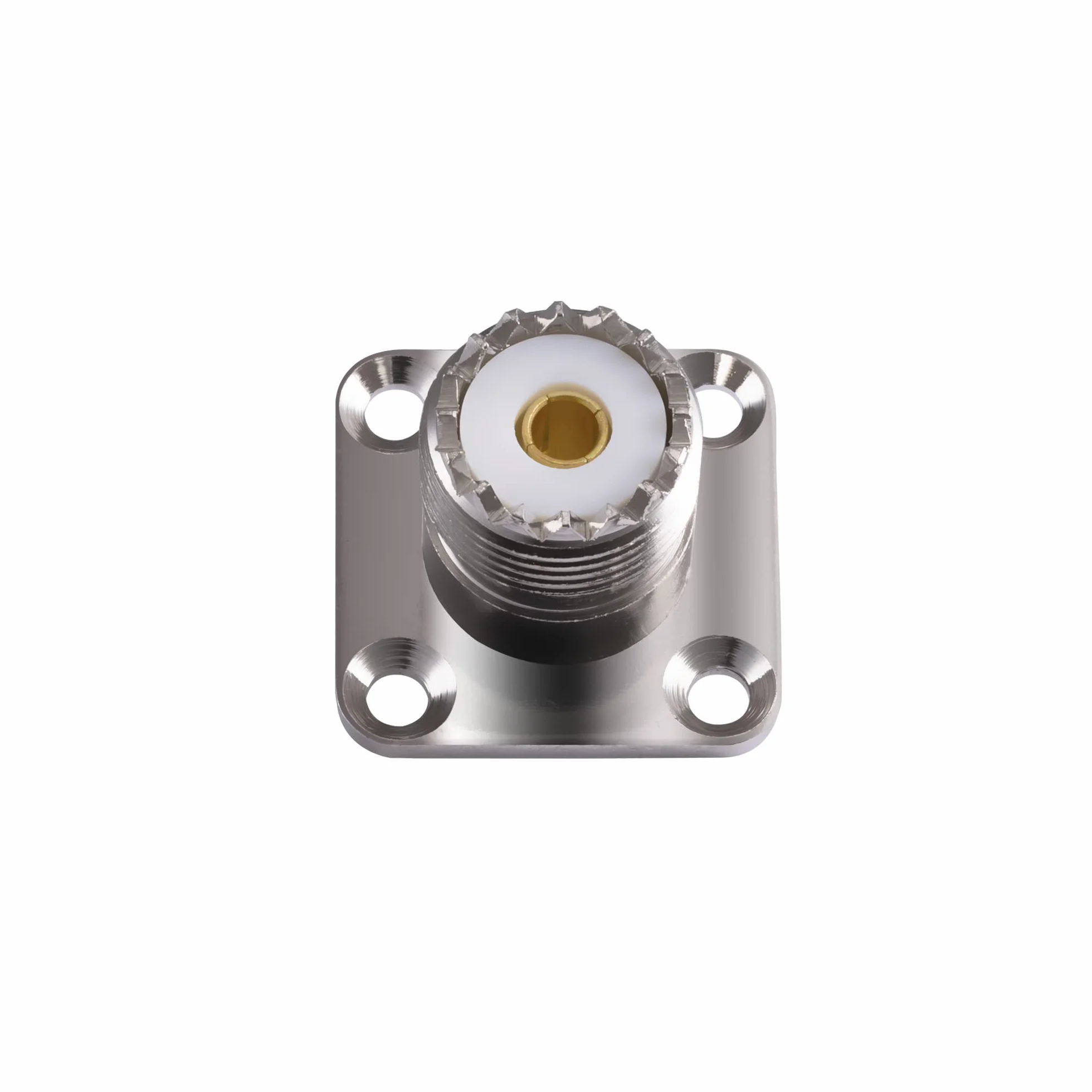 Vecys 3PCS SO239 Conectores Mamparo UHF Hembra SO-239 Conector Montaje en Chasis UHF Hembra de 4 Orificios Panel Montaje en Chasis Brida Copa de Soldadura Conector Recto