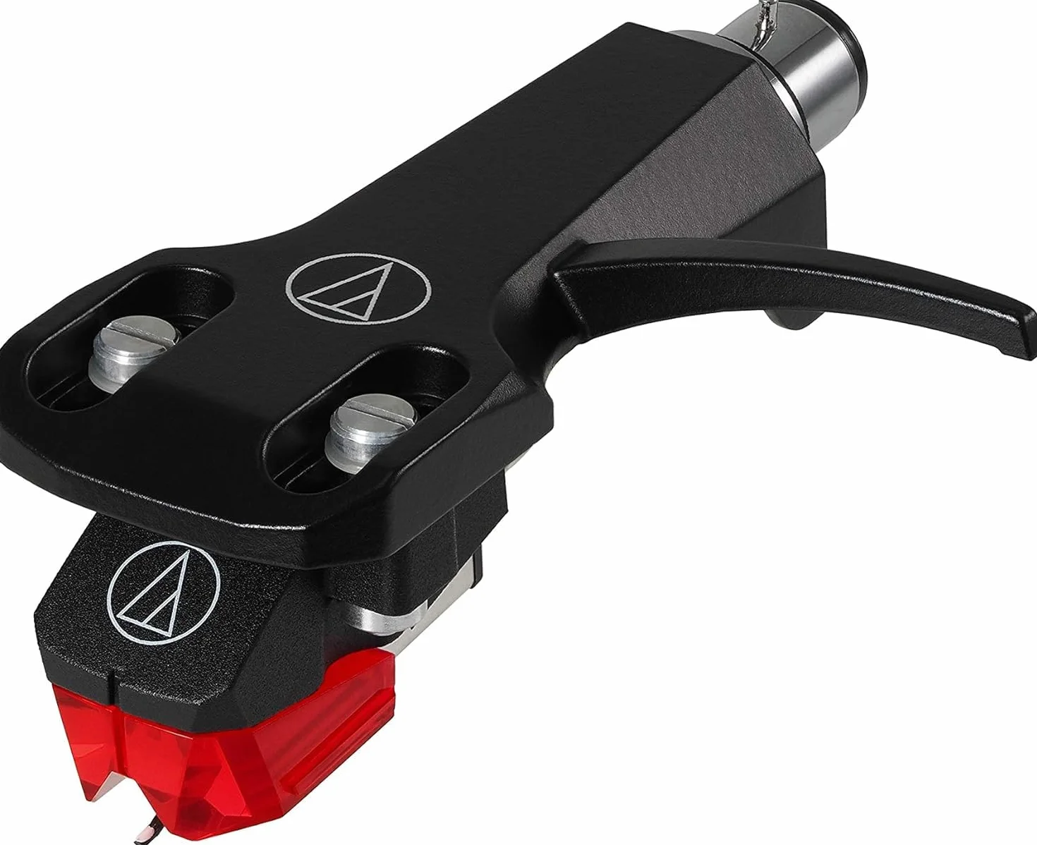 Audio-Technica AT-XP5/H Cápsula para DJ audiófilo con aguja elíptica montada en un cabezal AT-HS6 Rojo