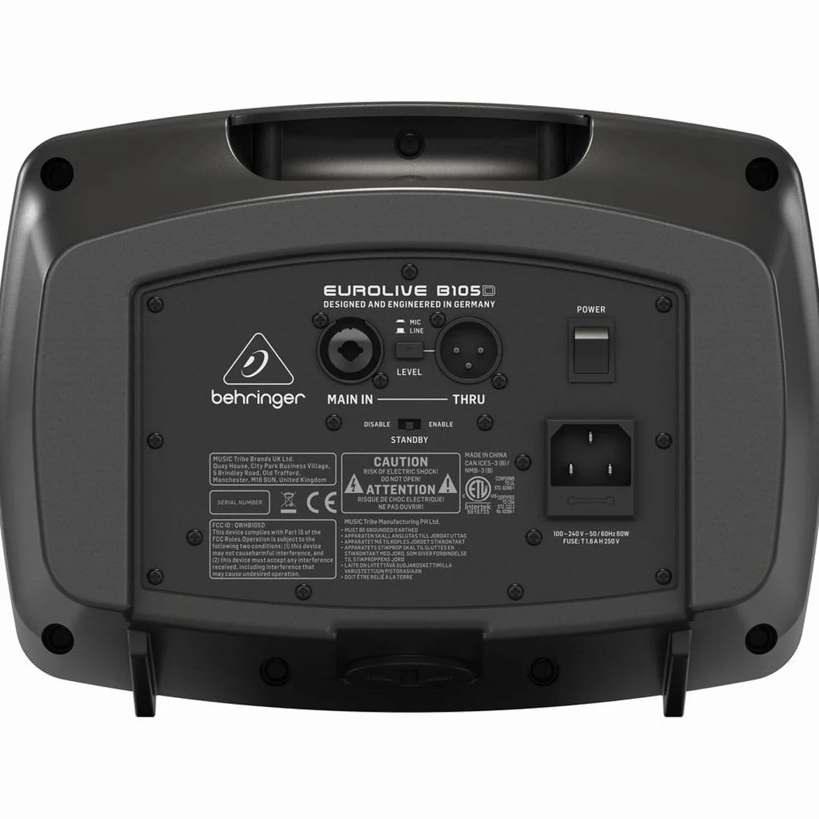 Behringer B105D Altavoz PA/Monitor ultracompacto de 50 vatios con Reproductor de MP3 y transmisión de Audio Bluetooth