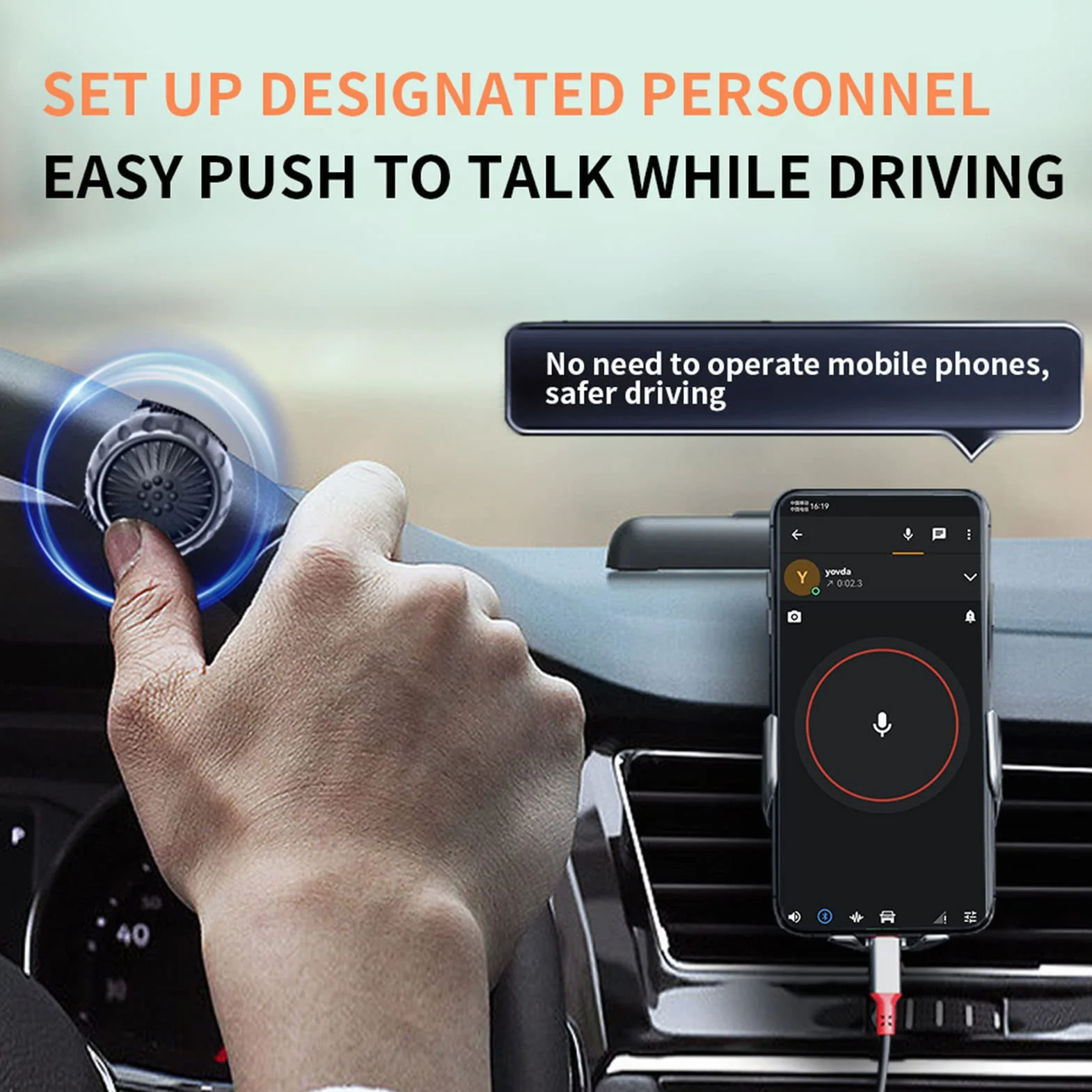 Interruptor PTT Inalámbrico Zello Bluetooth Walkie Talkies Resistente al Agua IP67 para Android iOS