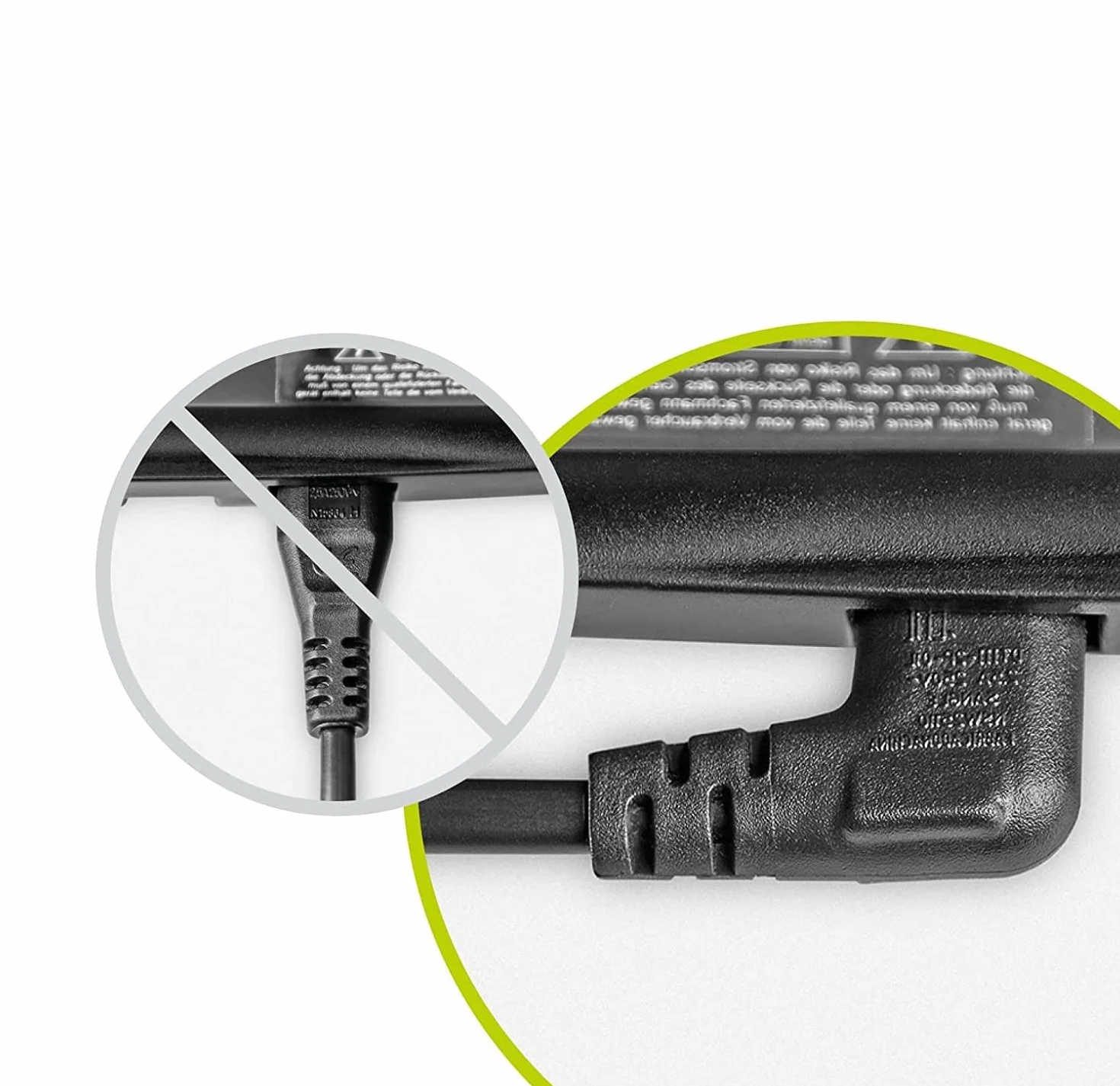 Cable de Alimentación IEC-320 C7 Acodado 0.75 mm² 3 Metros Negro Compatible con Samsung Philips LG Sony Sharp Panasonic LED TV PS4