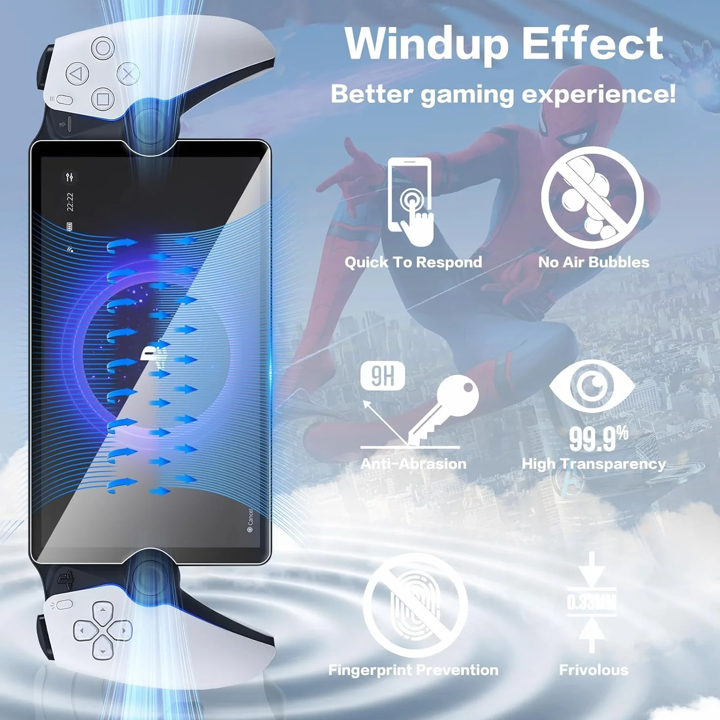3 Protector de Pantalla Vidrio Templado para Sony PS5 PlayStation Portal, Dureza 9H, Resistente a Arañazos y Huellas Dactilares