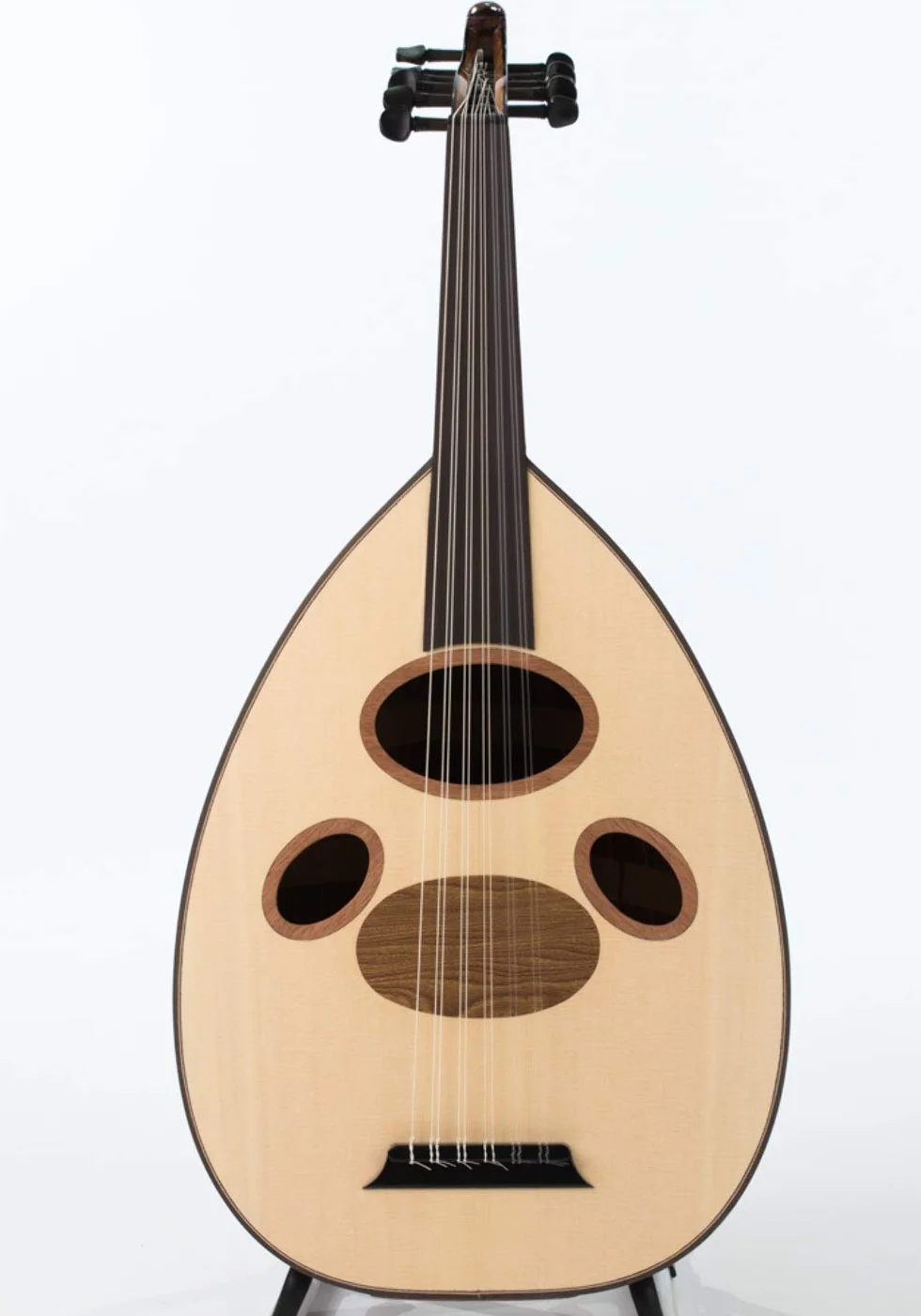 Oud arabo hecha de madera de caoba con funda suave y cuerdas Kurschner instaladas