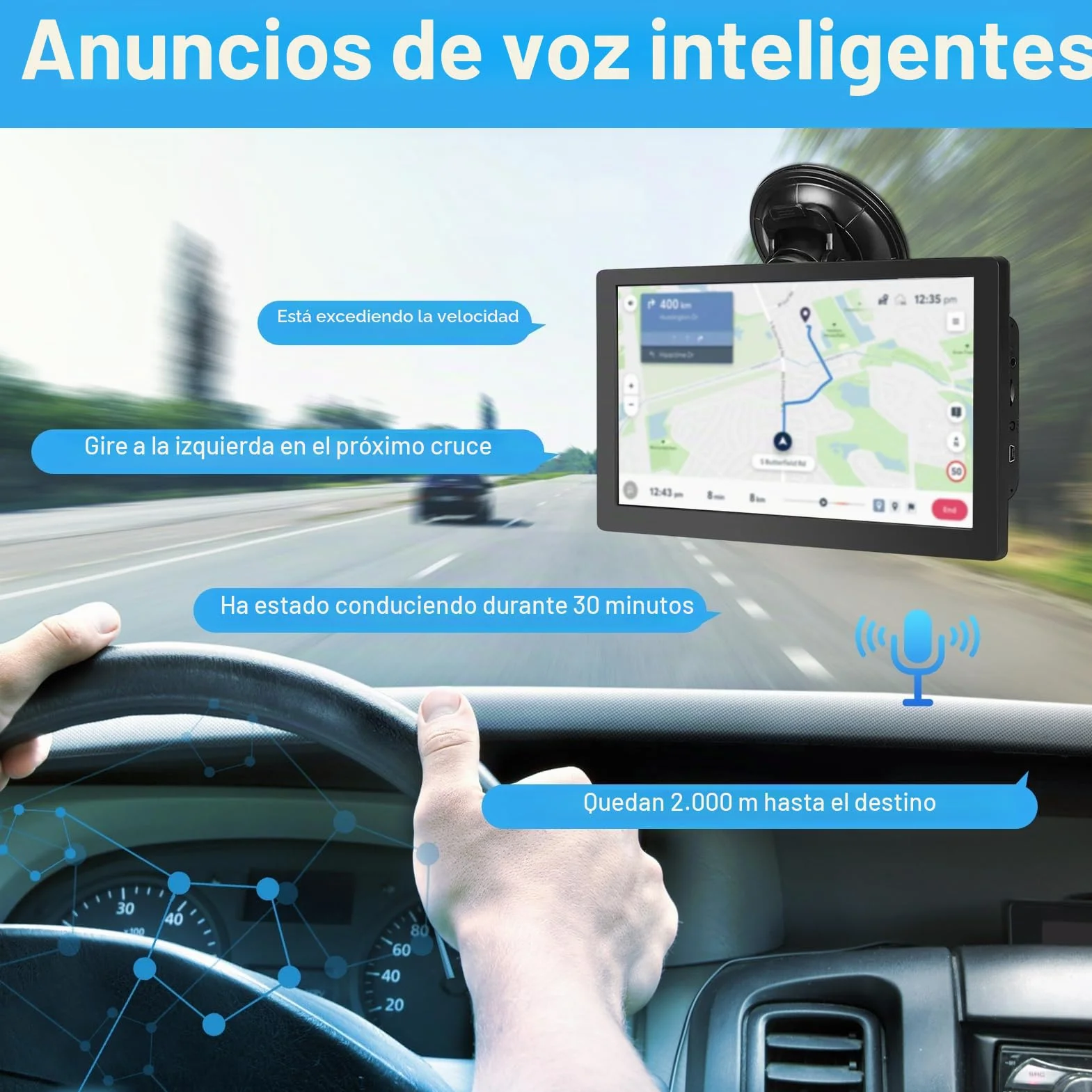 Navegador GPS 9 pulgadas para camiones conductores comerciales Europa Reino Unido mapas