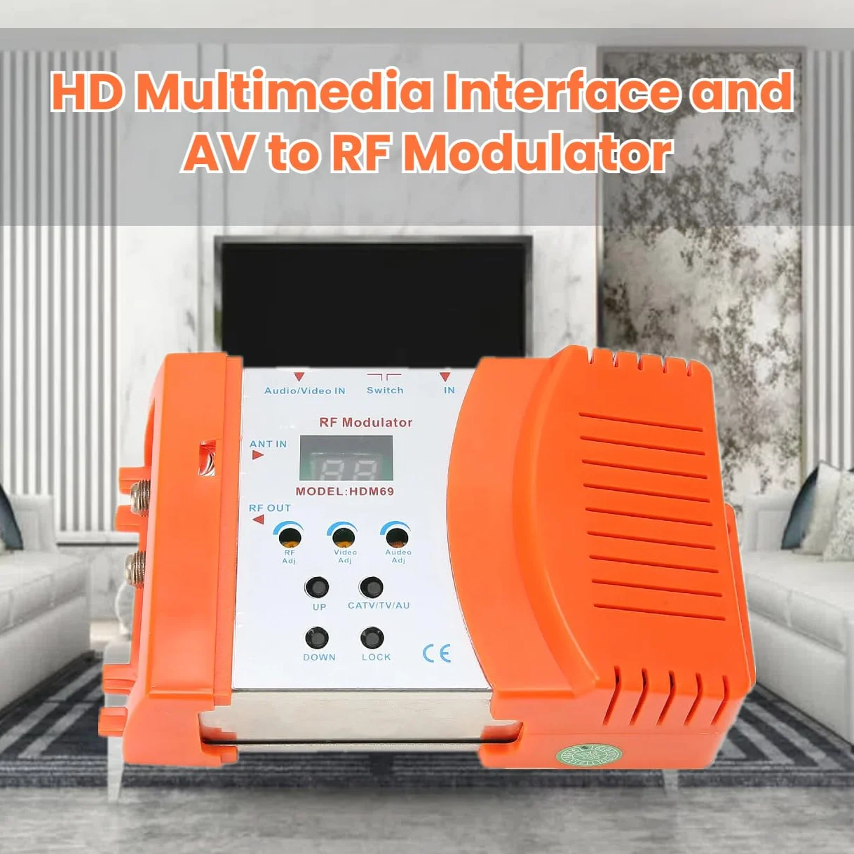 flexman Modulador HDMI, HD Multimedia Interface y AV a RF Modulador, HD 1080P Interfaz Multimedia, AV a RF Modulador HD Interfaz Multimedia RF Computadora de Frecuencia, Modulador Portátil Estándar