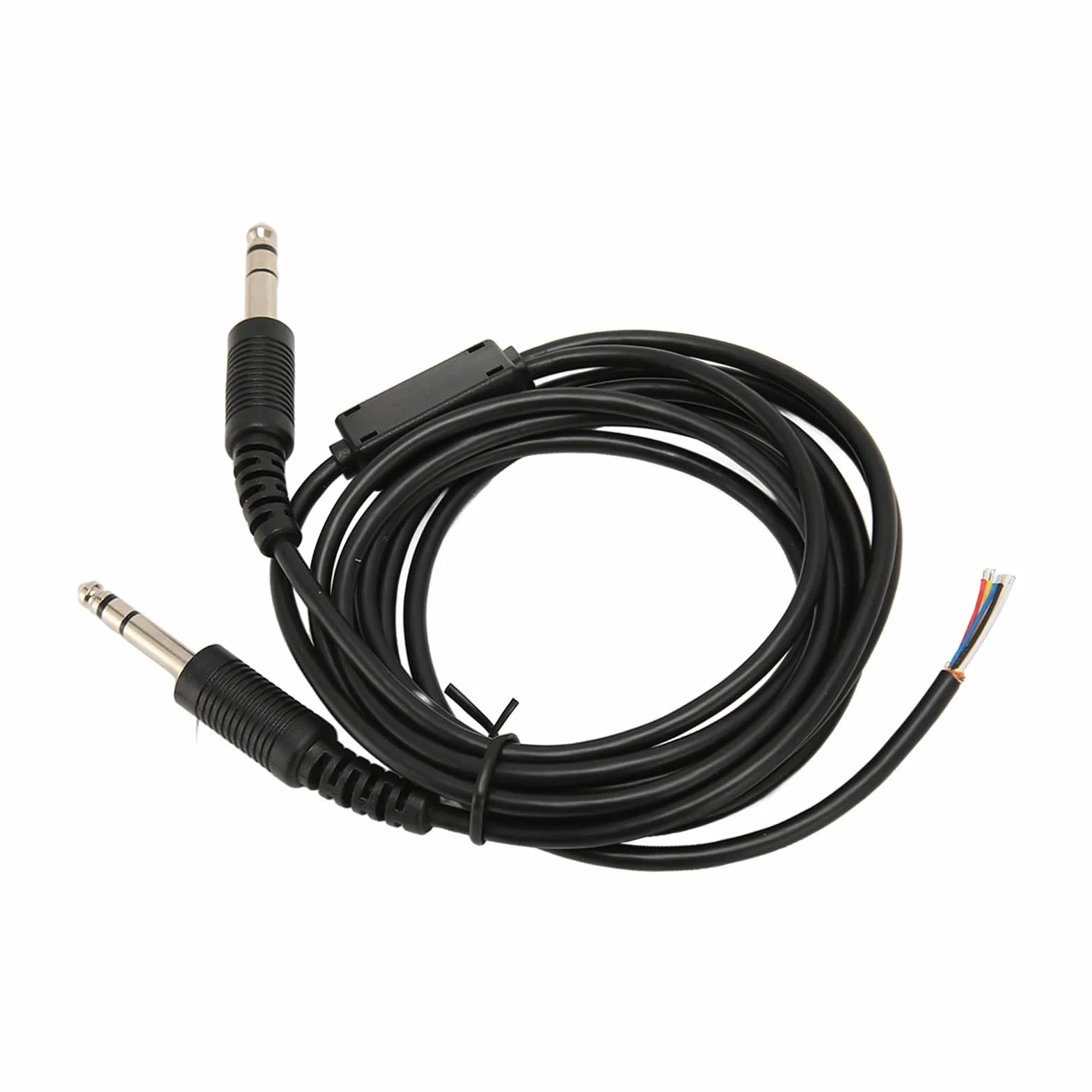Cable de Repuesto para Auriculares de Aviación para David Clark AVCOMM Pilot, Cable de Bricolaje de 6.6 Pies, Enchufes GA Duales, Material de PVC Duradero, Fácil de Operar,