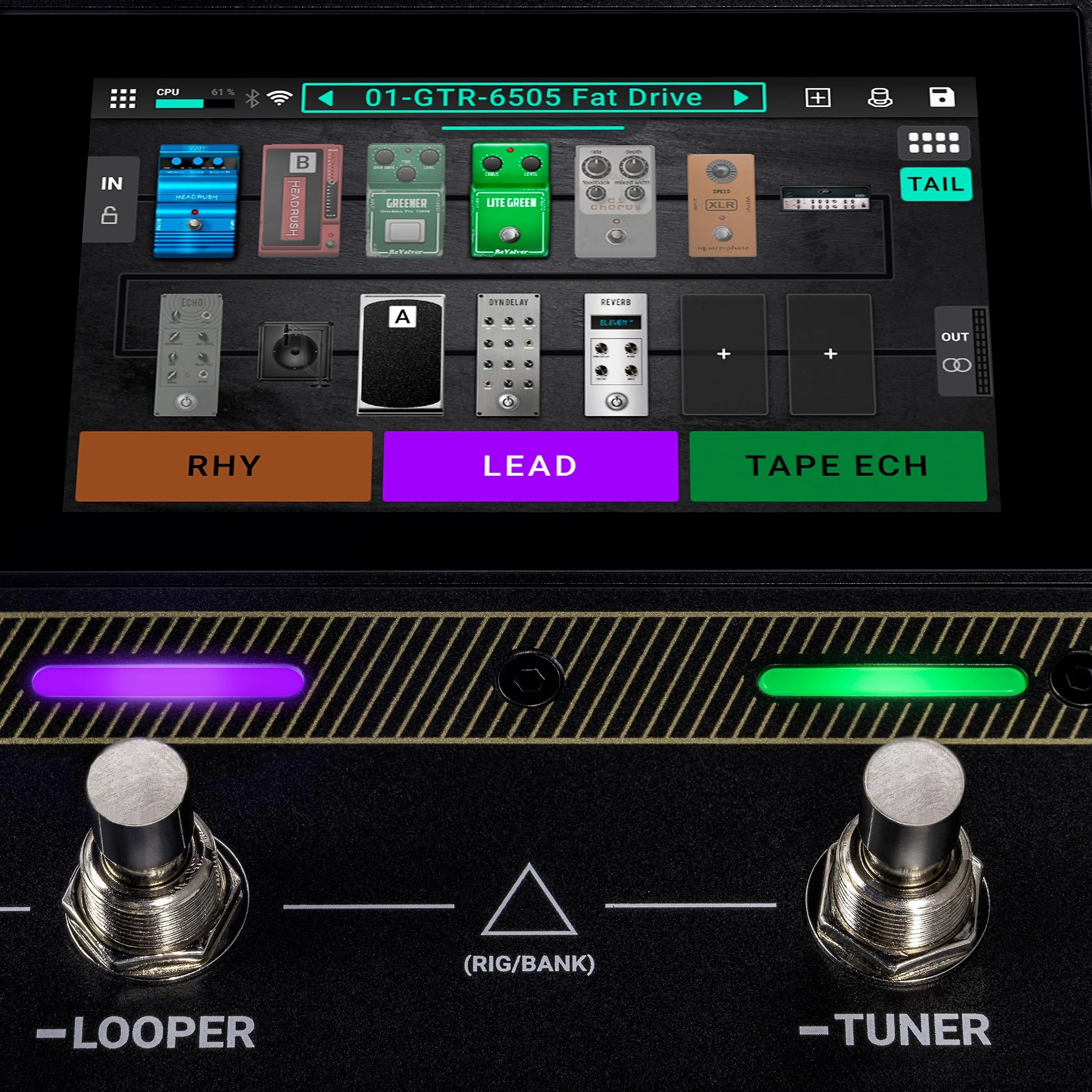 HeadRush Flex Prime - Pedal Multiefectos para Guitarra y Bajo y Procesador de Modelado de Amplis con Pantalla Táctil, Looper, WiFi, Bluetooth y USB