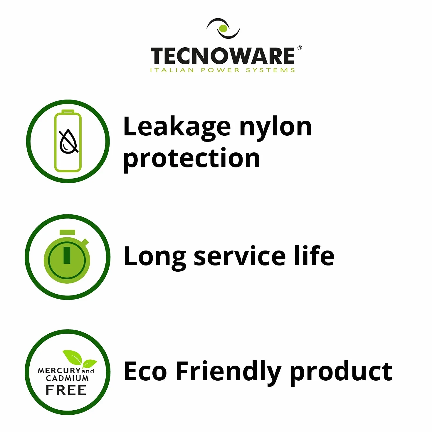 Tecnoware Pilas Alcalinas AA 1,5V Paquete 40, Duraderas Antifugas Ecológicas Reciclable