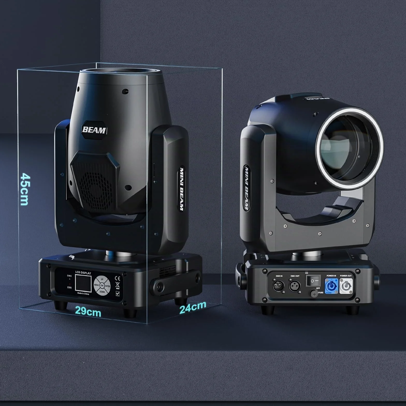 2PCS cabezas móviles LED con flight case Mini 7R Beam 230W lámpara luz de discoteca luces escenario 18CH Moving Head para DJ Bar Fiesta escenario Club Iluminación
