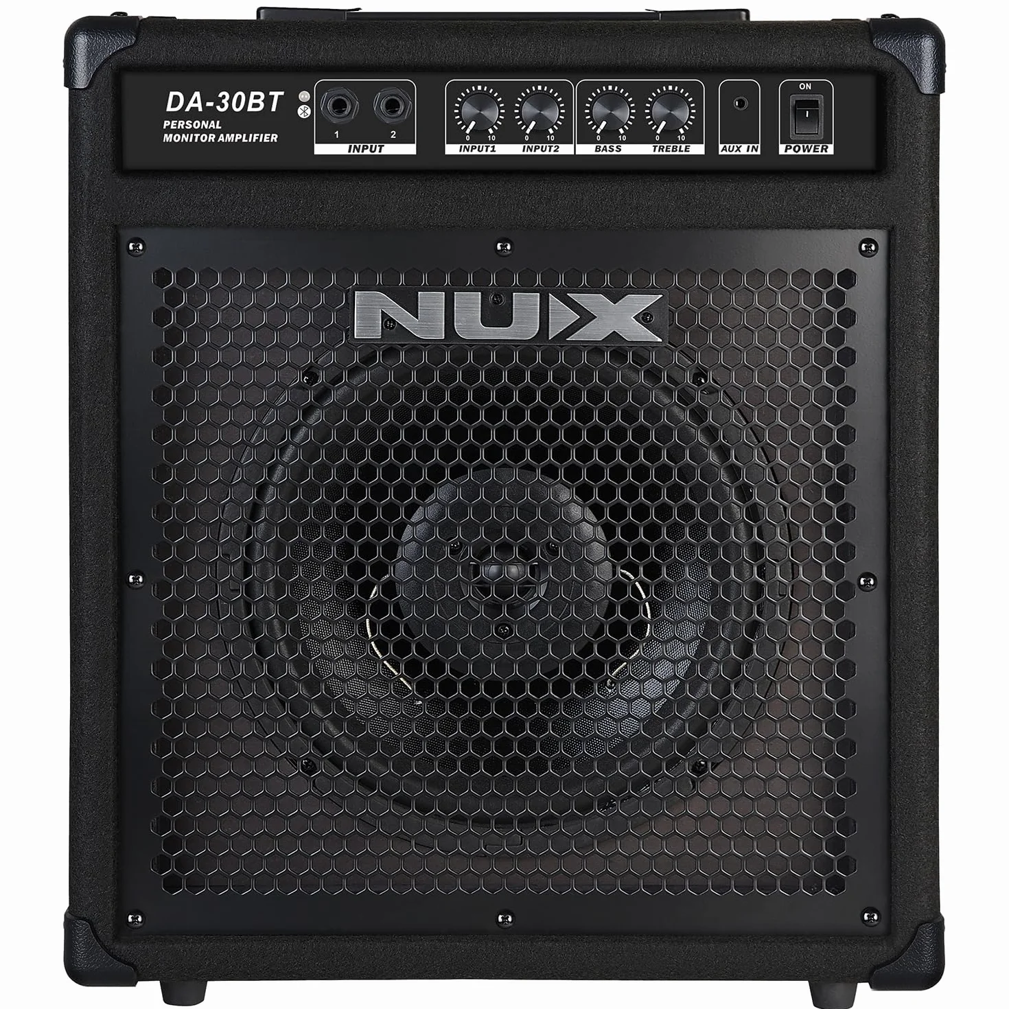 NUX DA-30BT - Altavoz de batería para monitor personal (30 W, portátil, Bluetooth, para batería electrónica)