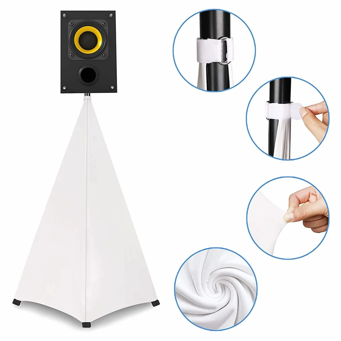 Cubierta Universal para Soporte de Altavoz con Luz para DJ, Soporte de TríPode de Doble Cara, Cubierta de, Material Estirable, 2 Piezas